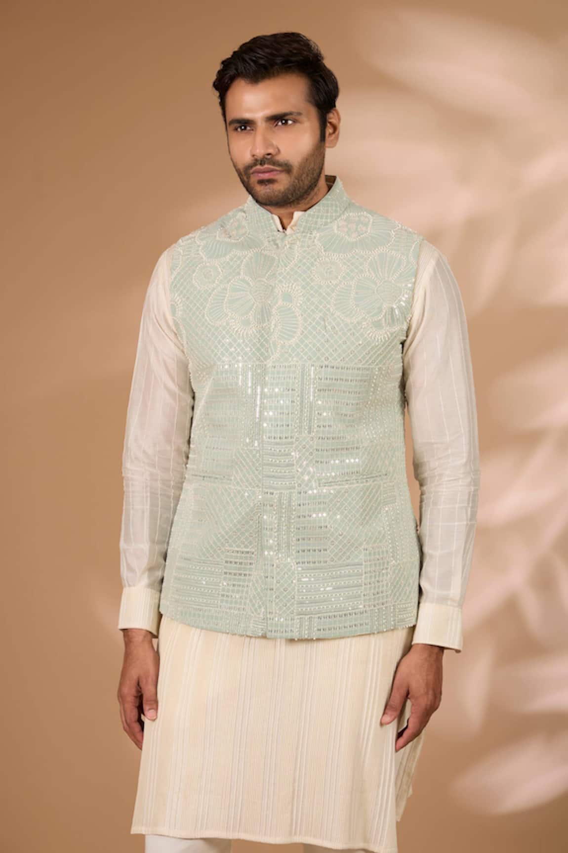 Rabani & Rakha Embroidered Bundi 