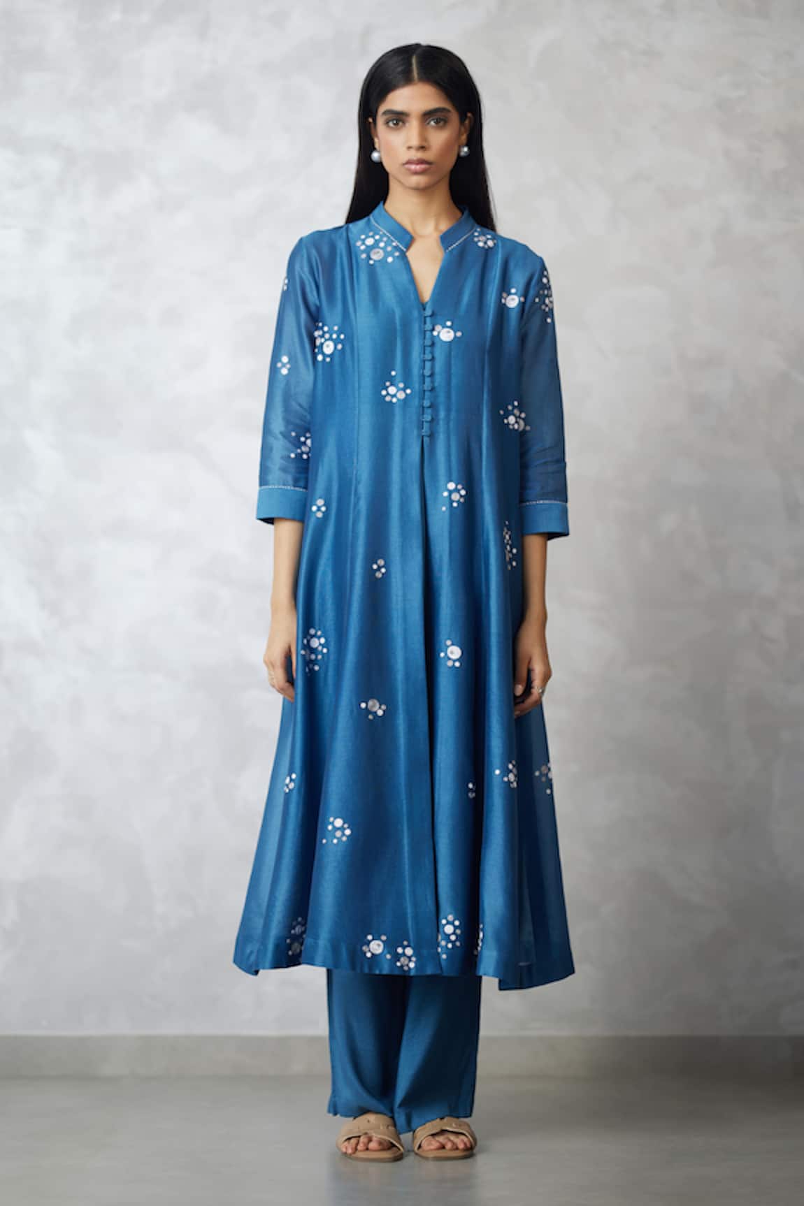 Nachiket Barve Chanderi Kalidar Kurta 
