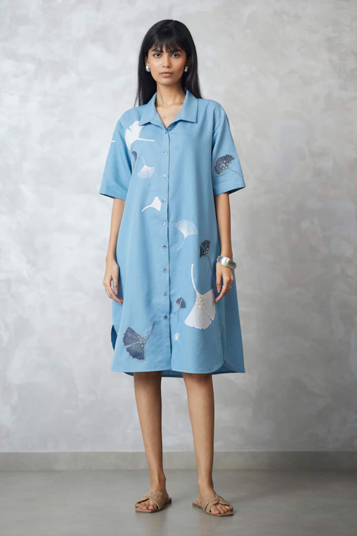 Nachiket Barve Ginkgo Denim Dress 