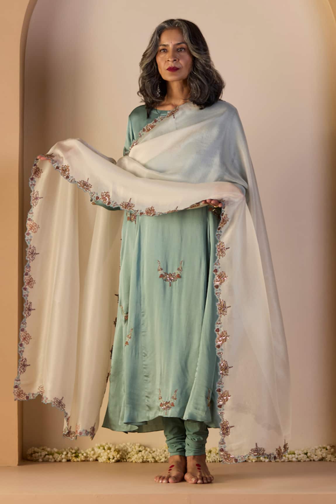 Sarang Kaur Blue Nazakat Kurta Set 