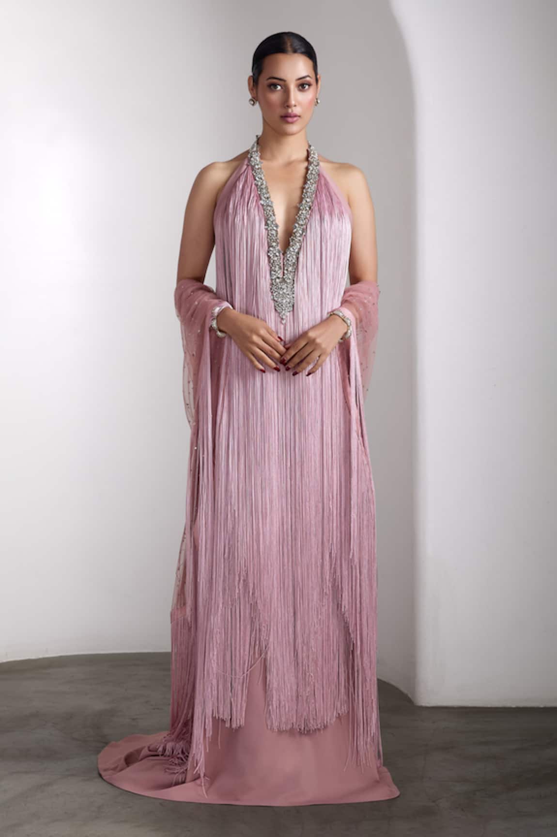 Rocky Star Tassel Gown With Cape