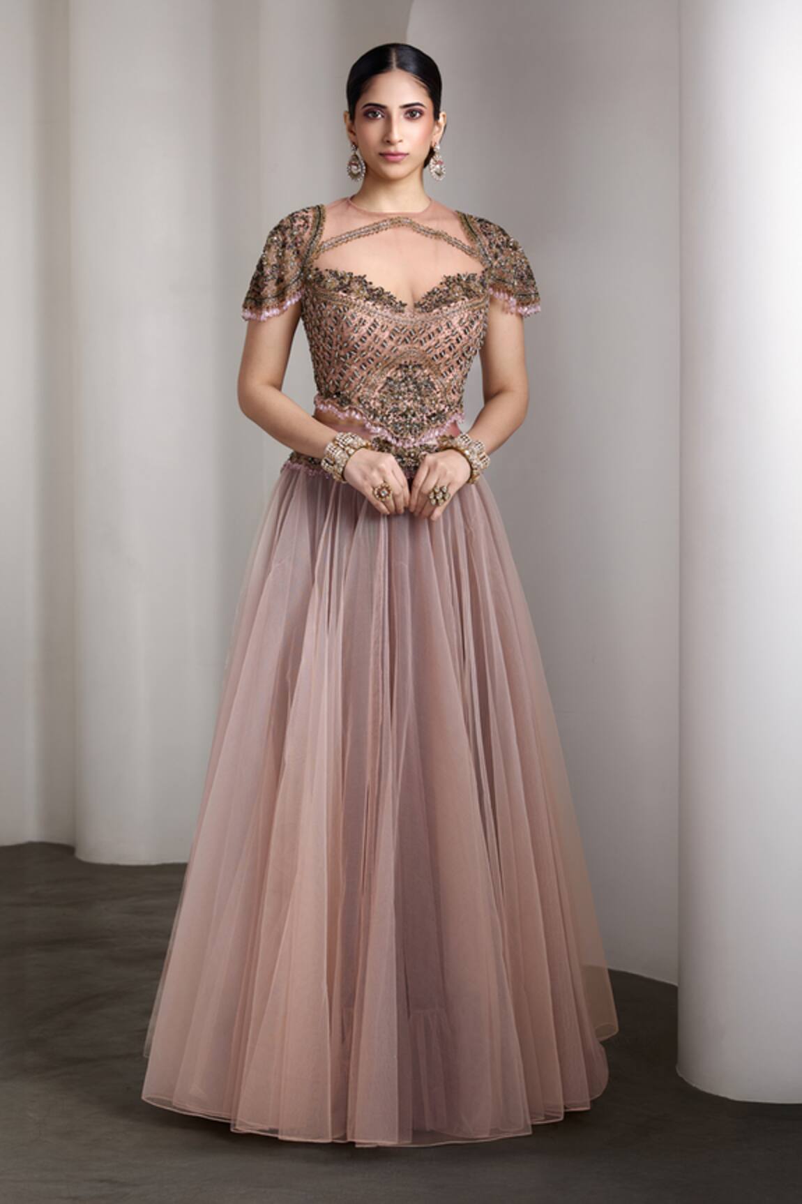 Rocky Star Embellished Blouse & Lehenga Set