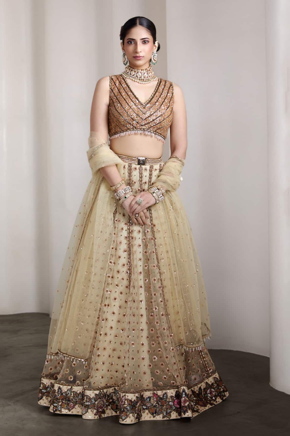 Rocky Star Embellished Blouse & Lehenga Set
