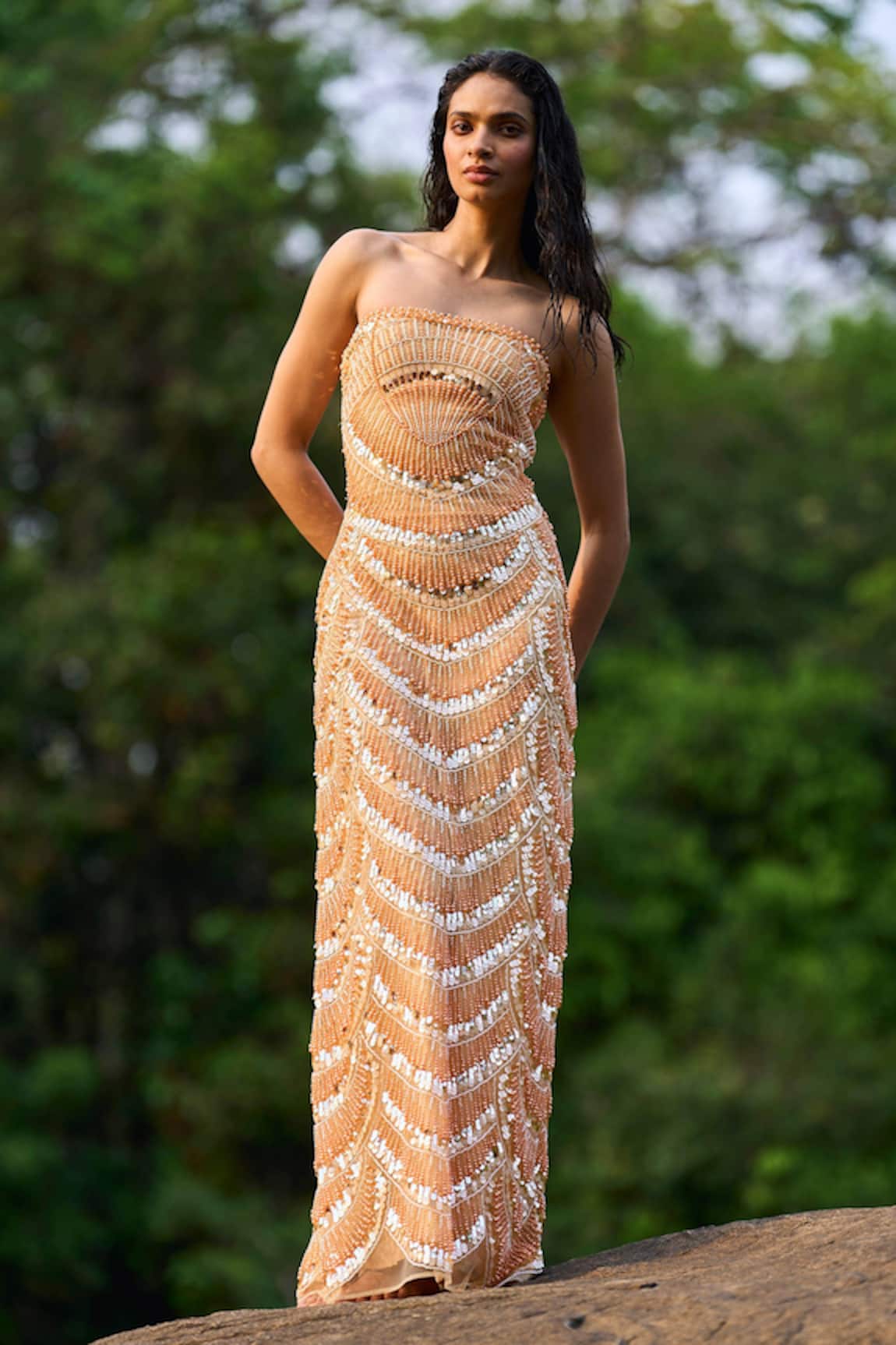 Dash And Dot Pearl Embroidered Gown 