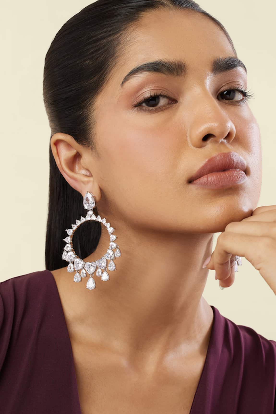 Isharya Lunar Elegance Rhodium Plated Moon Baalis 