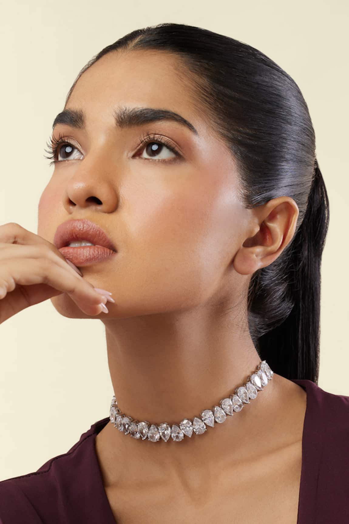 Isharya Elysian Choker Rhodium Plated Necklace 