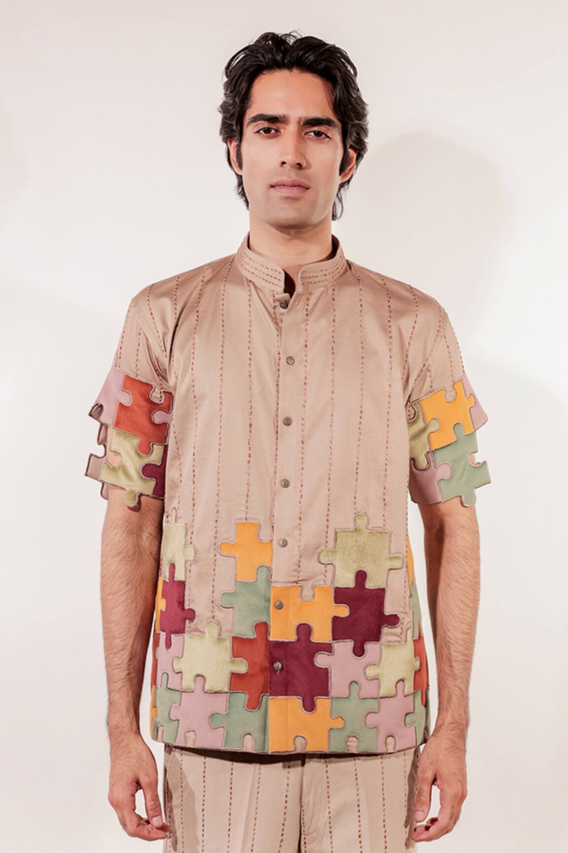 Jubinav Chadha Puzzle Quilted Shirt 