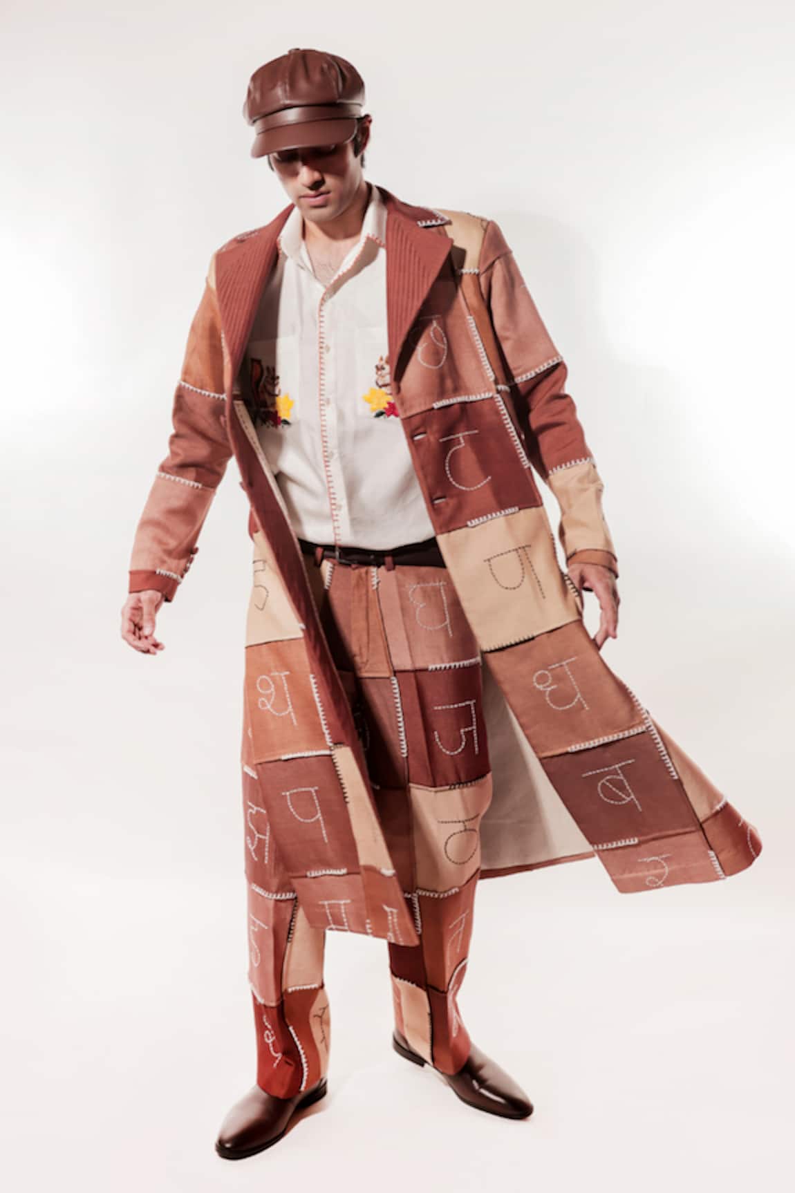 Jubinav Chadha Devnagri  Kantha Vintage Trench Coat 