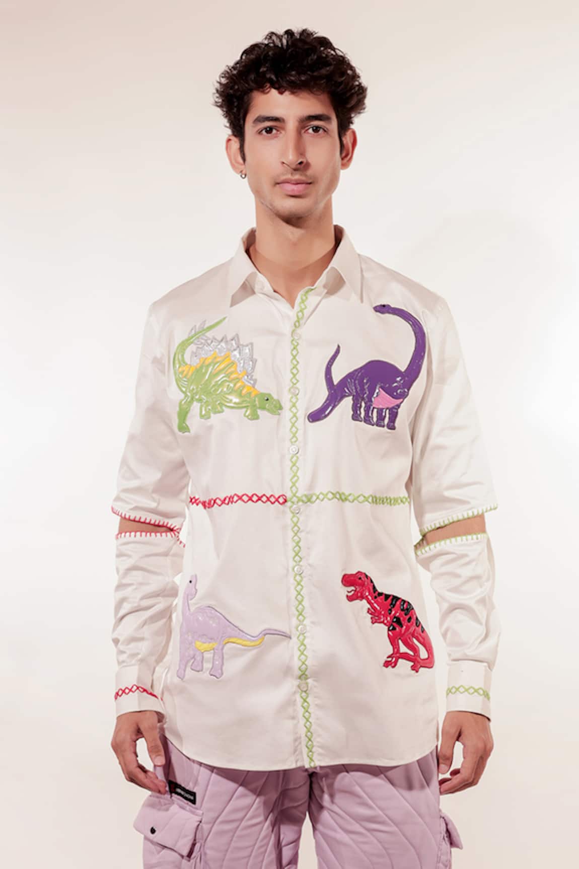 Jubinav Chadha Dino Quilted White Shirt 