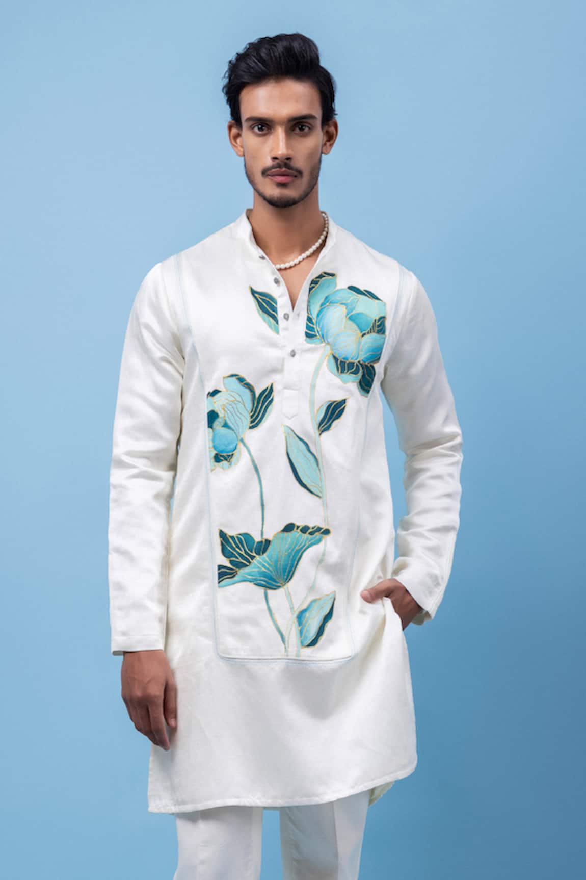 PAARSH Aquarelle Yoke Embroidered Kurta 