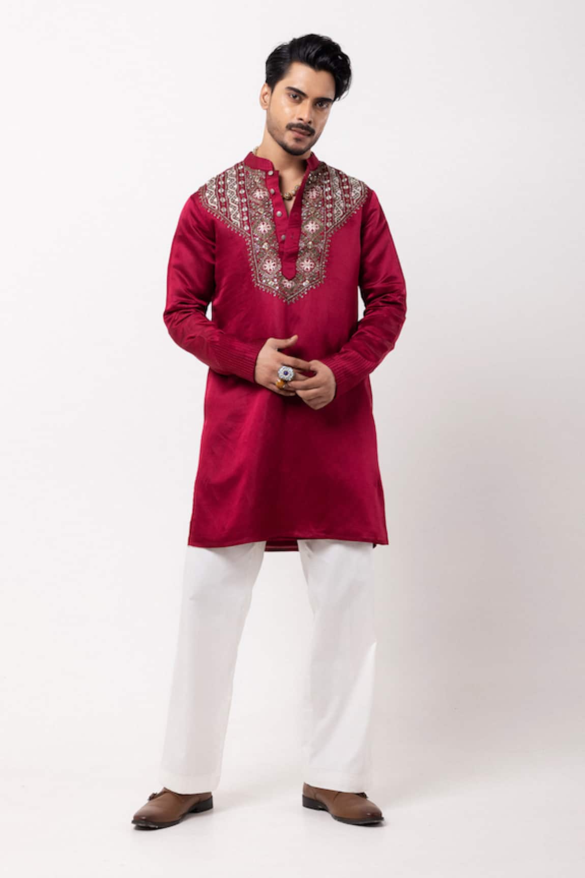 PAARSH Threaded Prism Embroidered Kurta 