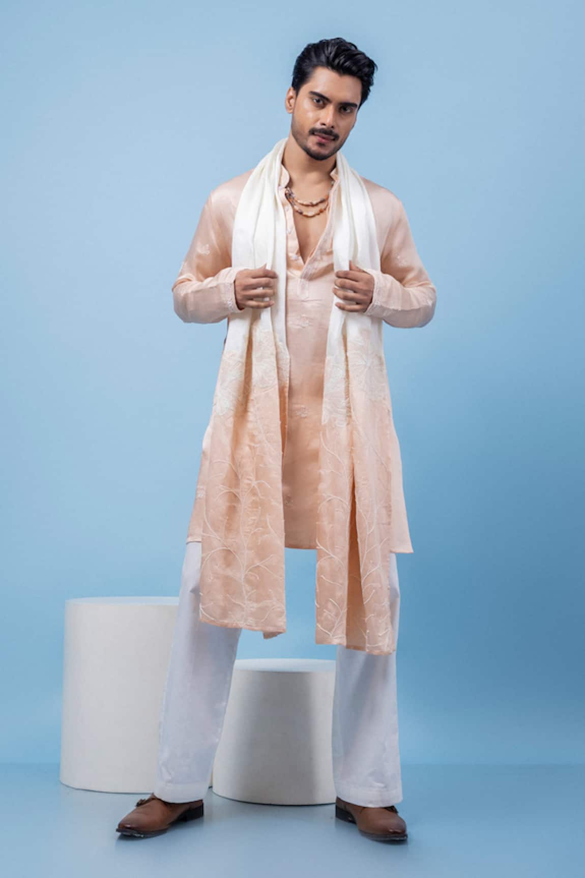 PAARSH Blush Horizon Embroidered Kurta 