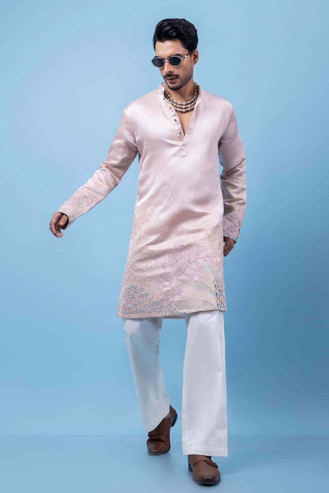 PAARSH Coral Embers Embroidered Kurta 