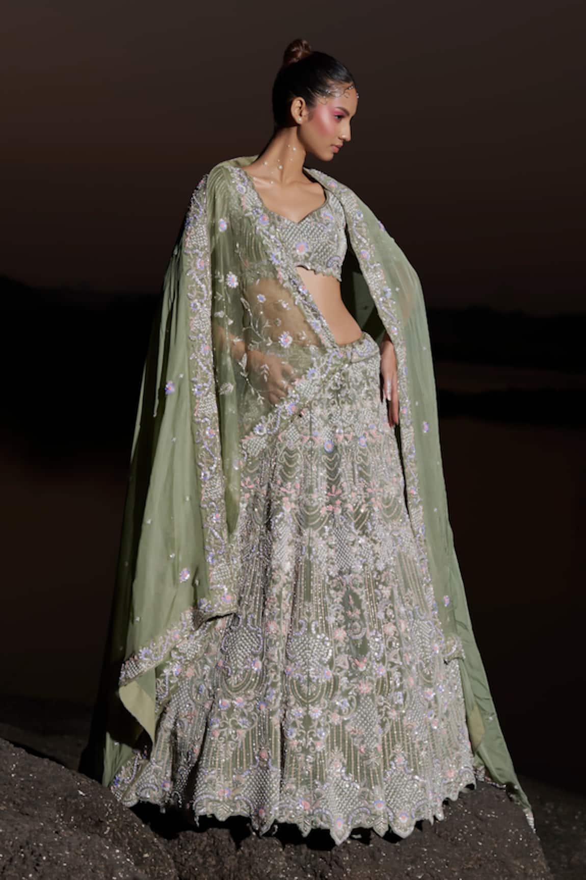 Panihari Embroidered Bridal Lehenga Set