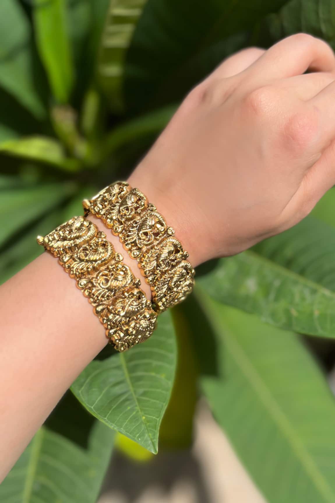Prestones Temple Motif Bangles - Set Of 2 