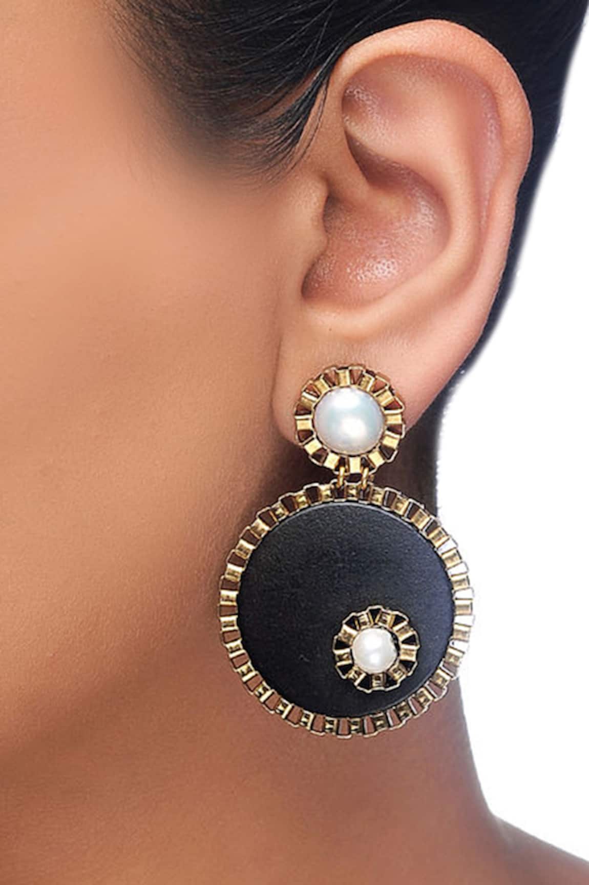 Rejuvenate Jewels Sawdust Pearl Embellished Earrings 