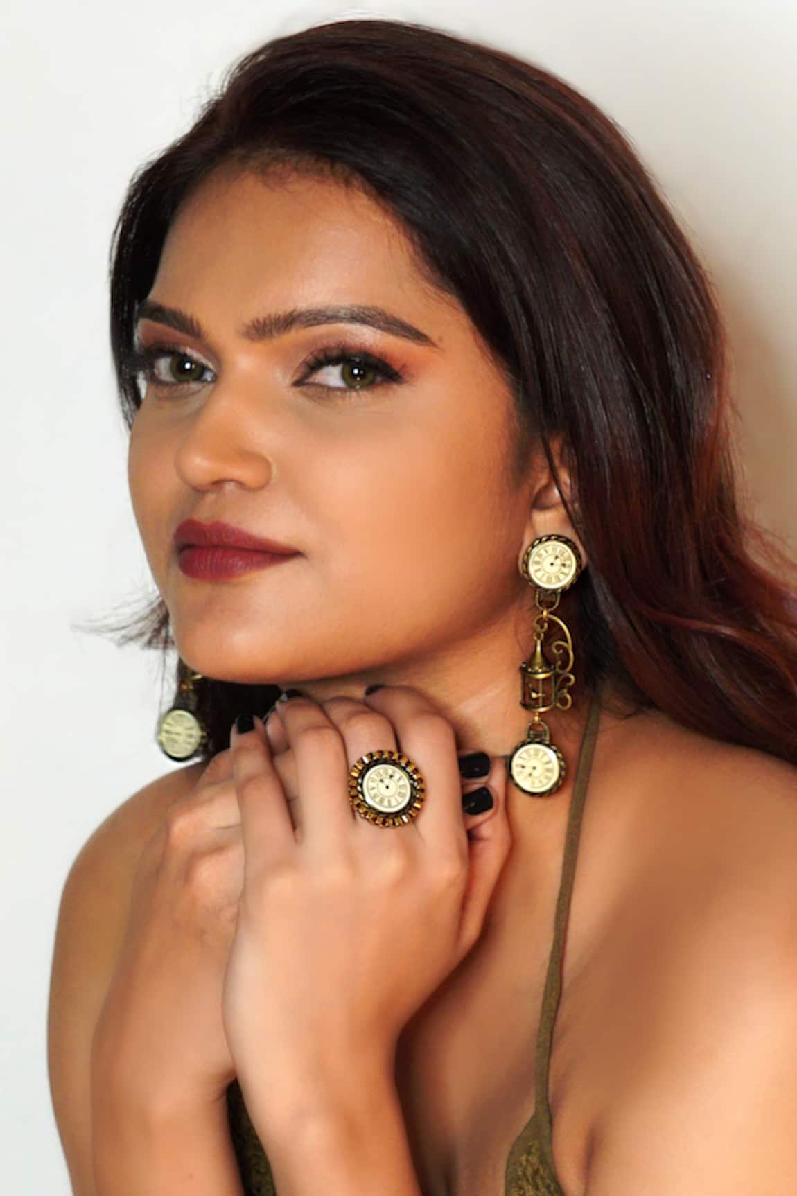 Rejuvenate Jewels Timeless Cage Clock Shaped Earrings 