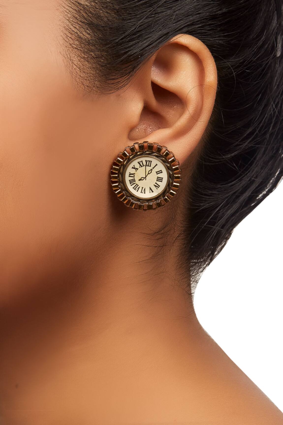 Rejuvenate Jewels Golden Hour Clock Studs 