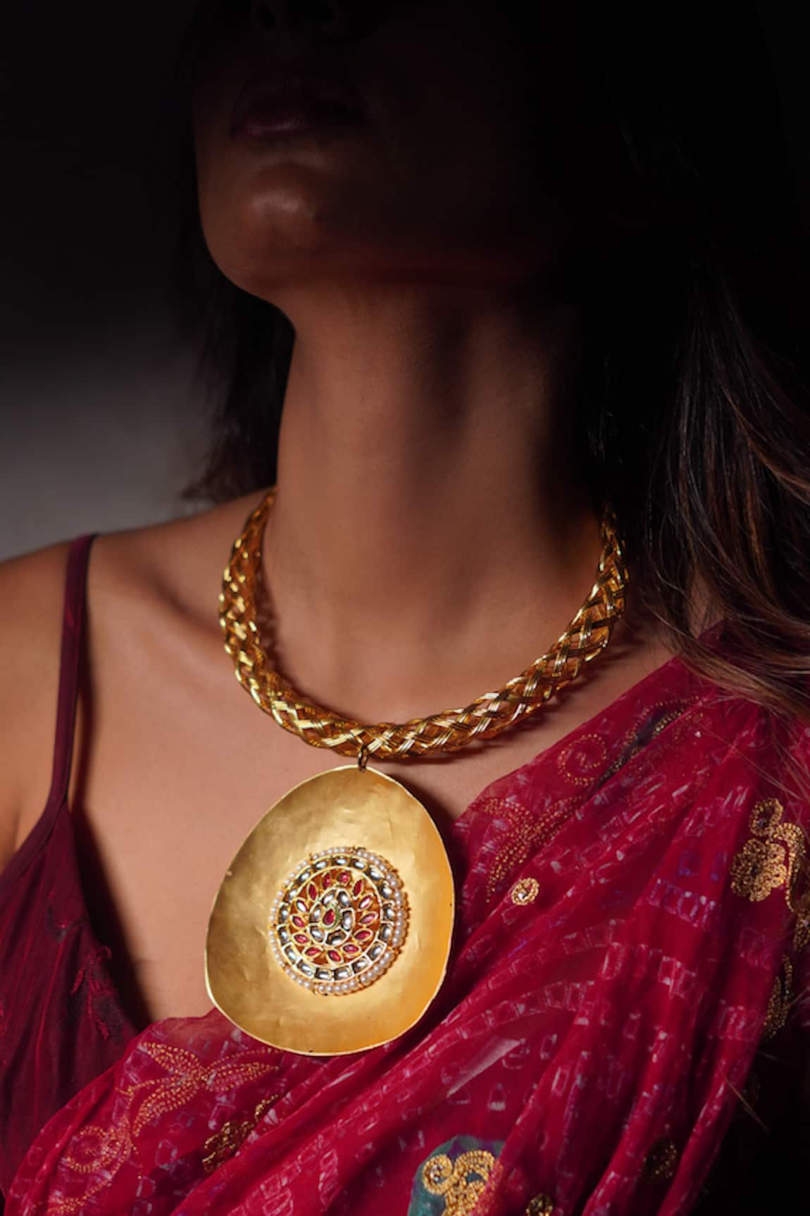 Rejuvenate Jewels Saanjh Gold Medallion Necklace 