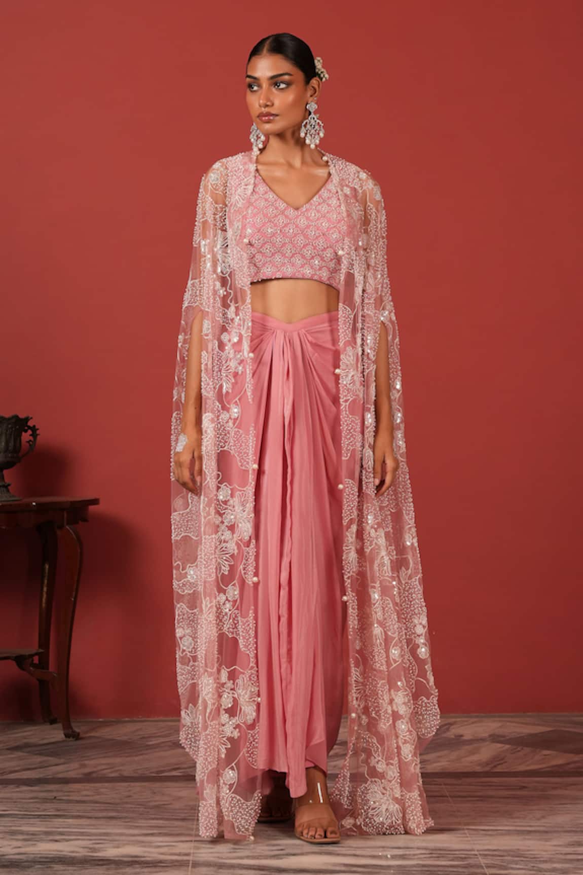 Suruchi Parakh Embroidered Jacket & Skirt Set 