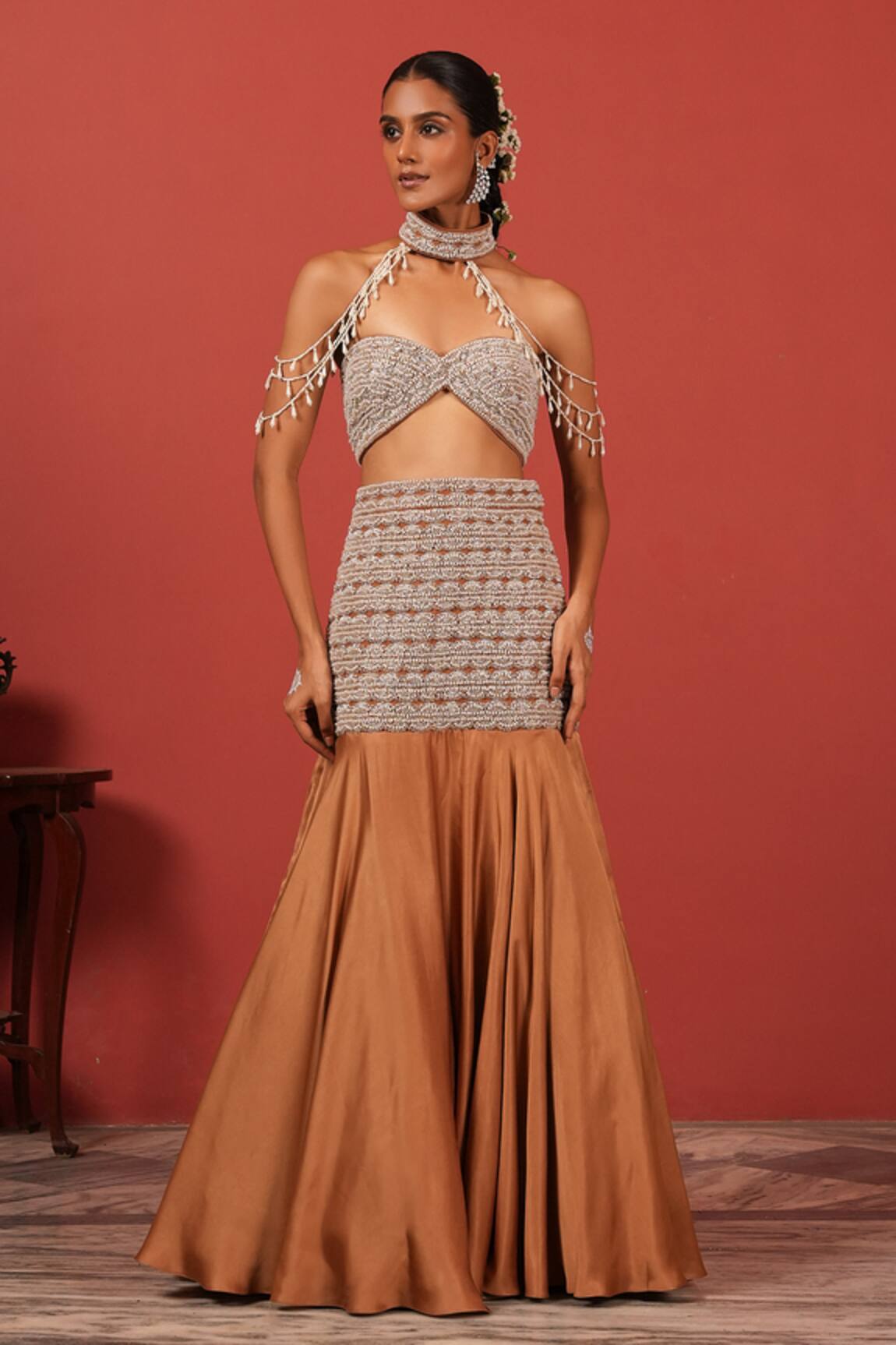 Suruchi Parakh Embroidered Fusion Lehenga Set 
