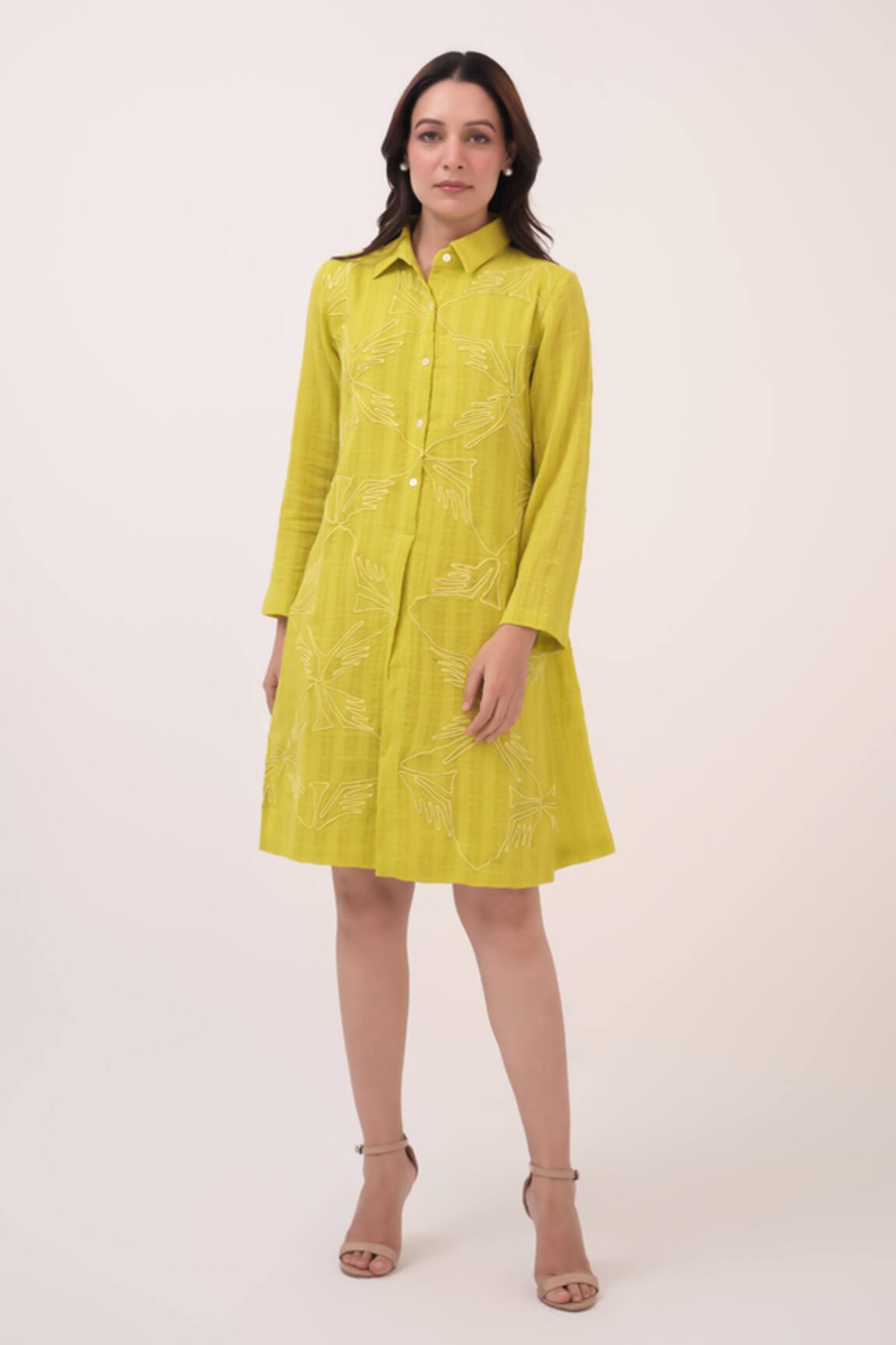 Ruchi Marodia Mendaka Embroidered Shirt Dress 