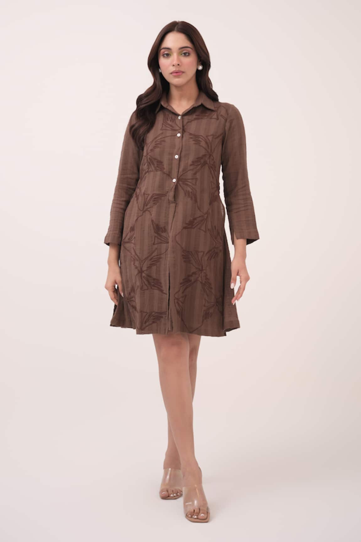 Ruchi Marodia Mendaka Embroidered Shirt Dress 