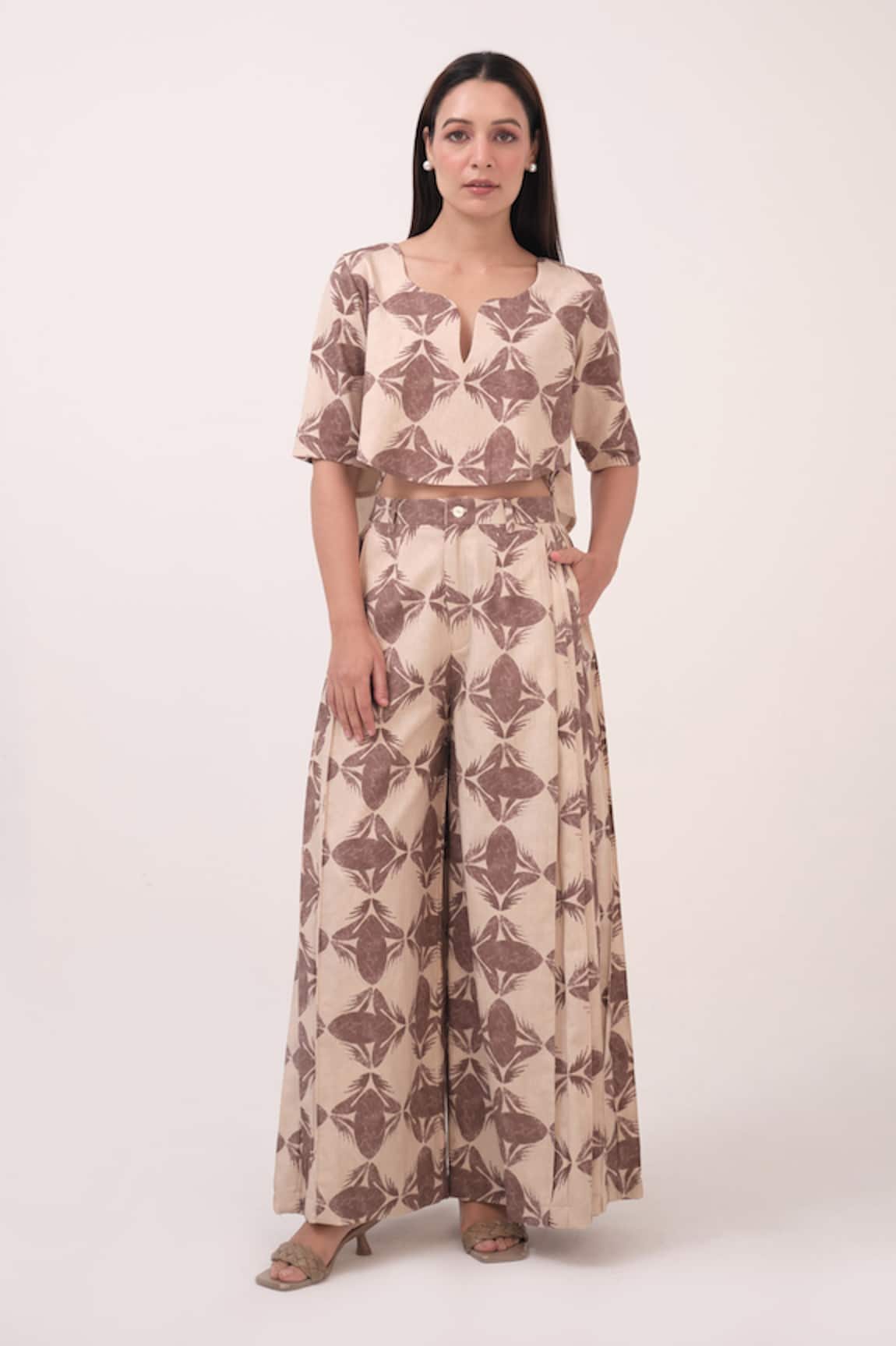 Ruchi Marodia Mendaka Mendaki Top With Box Pleated Pant 