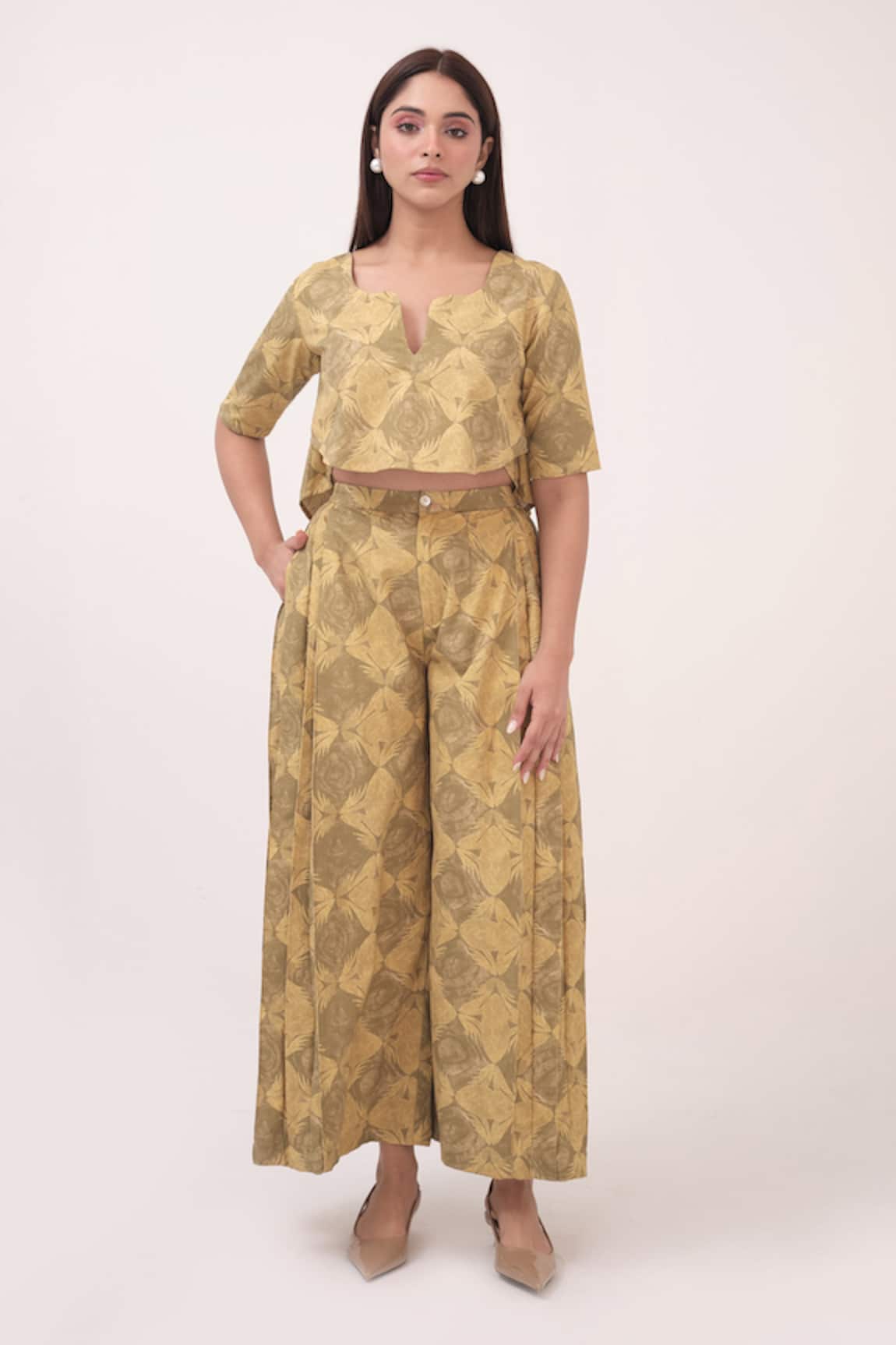 Ruchi Marodia Mendaka Mendaki Top With Box Pleated Pant 