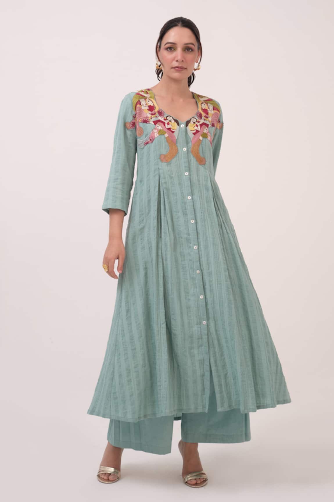 Ruchi Marodia Hand Embroidered Panelled Kurta & Pant Set 