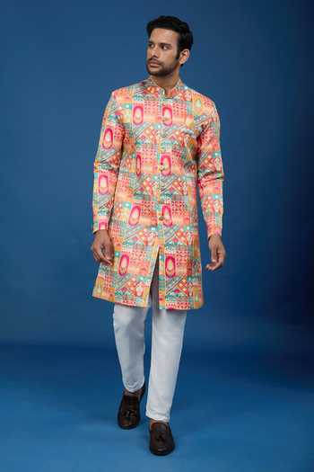 Arihant Rai Sinha Flower Pattern Sherwani Set 