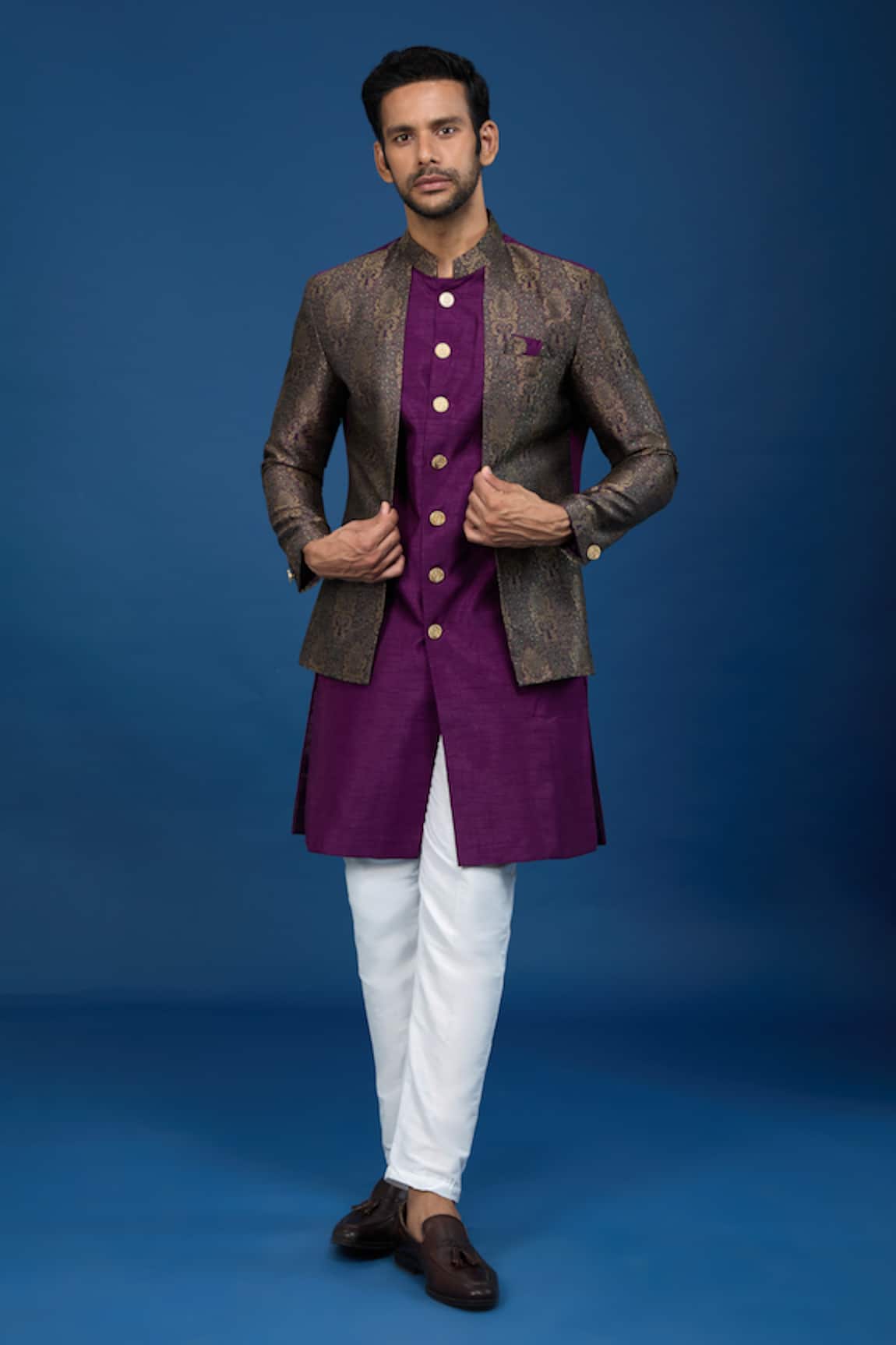 Arihant Rai Sinha Floral Woven Sherwani Set 