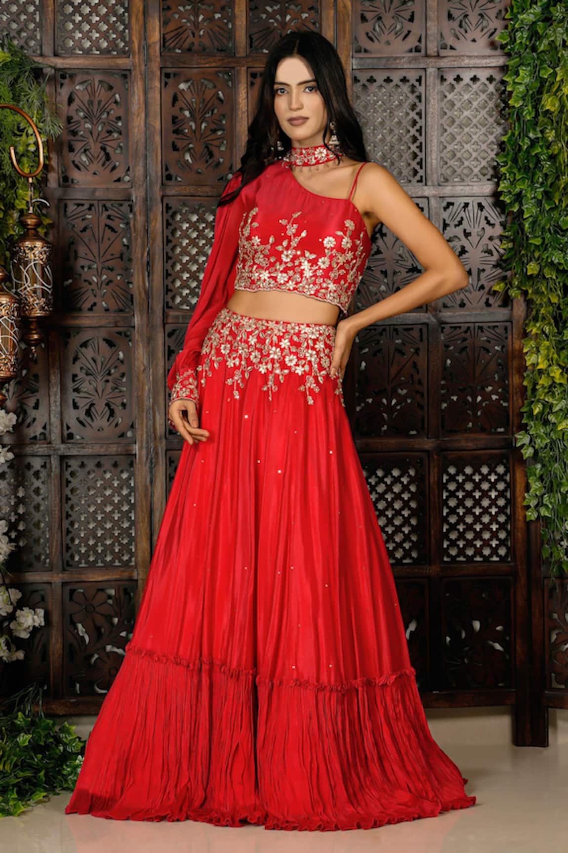 Amaltas Couture Floral Embroidered Lehenga With Blouse 