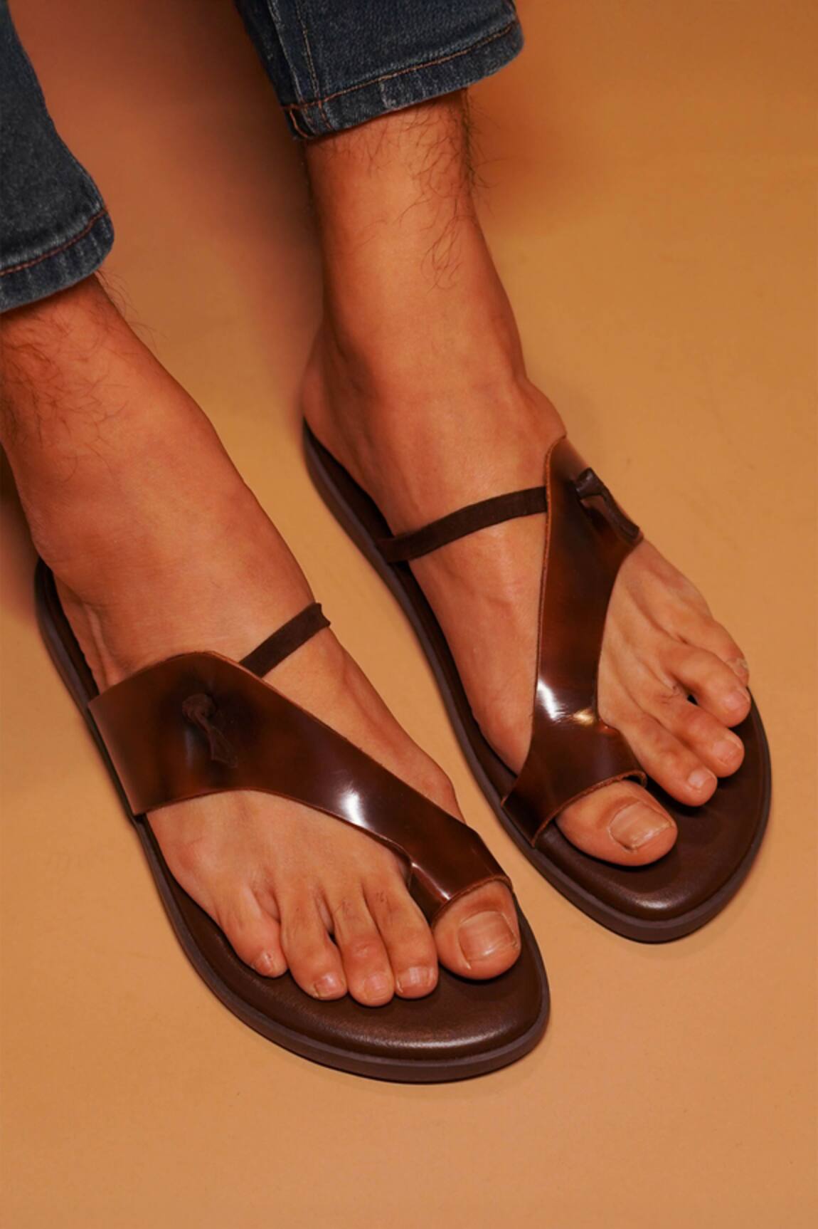 Dmodot Brown Slip-On Flats with Knot Detail