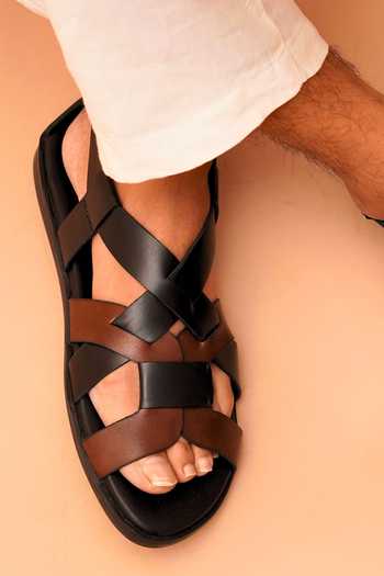 Dmodot Leather Strappy Sandals 