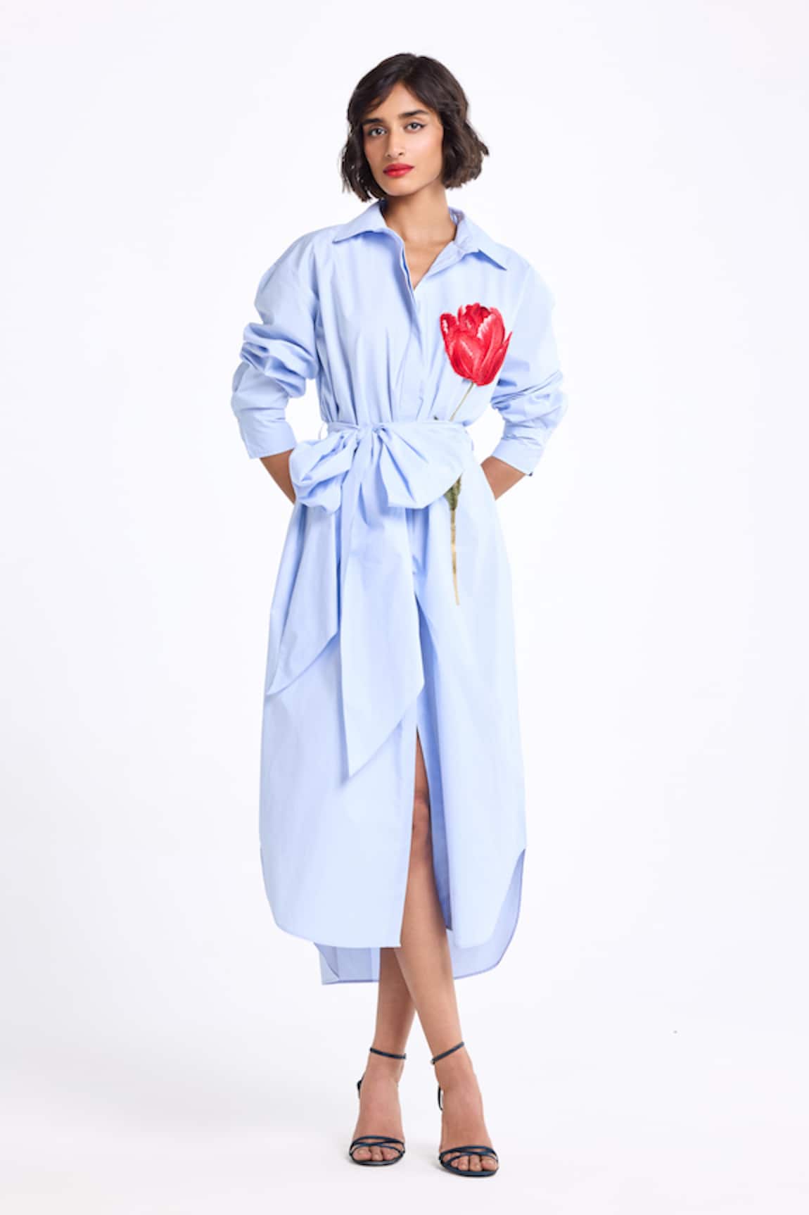 Gauri & Nainika Oversized Tea Length Shirt Dress 
