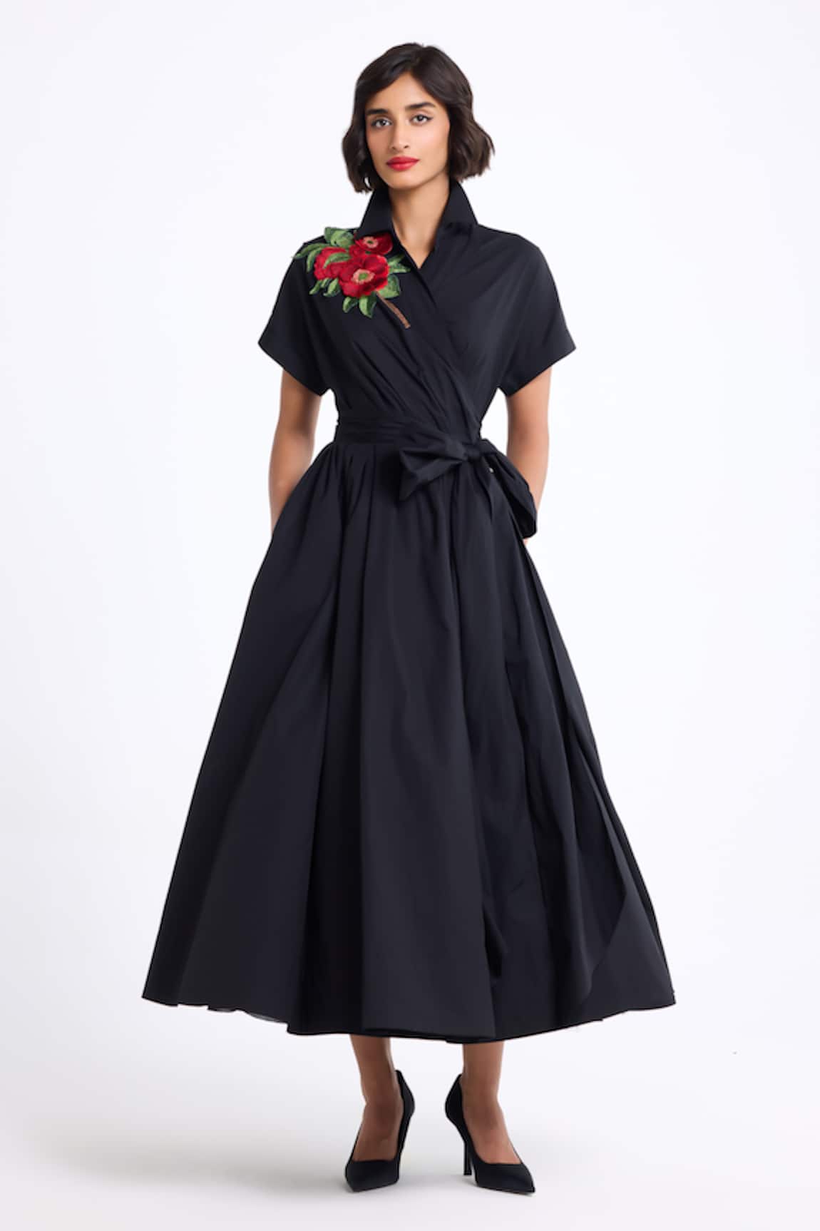 Gauri & Nainika Draped Wrap Around Shirt Dress 