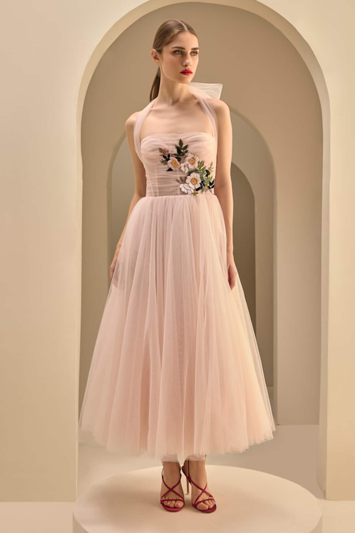 Gauri & Nainika Halter Neck Corsetted Dress 
