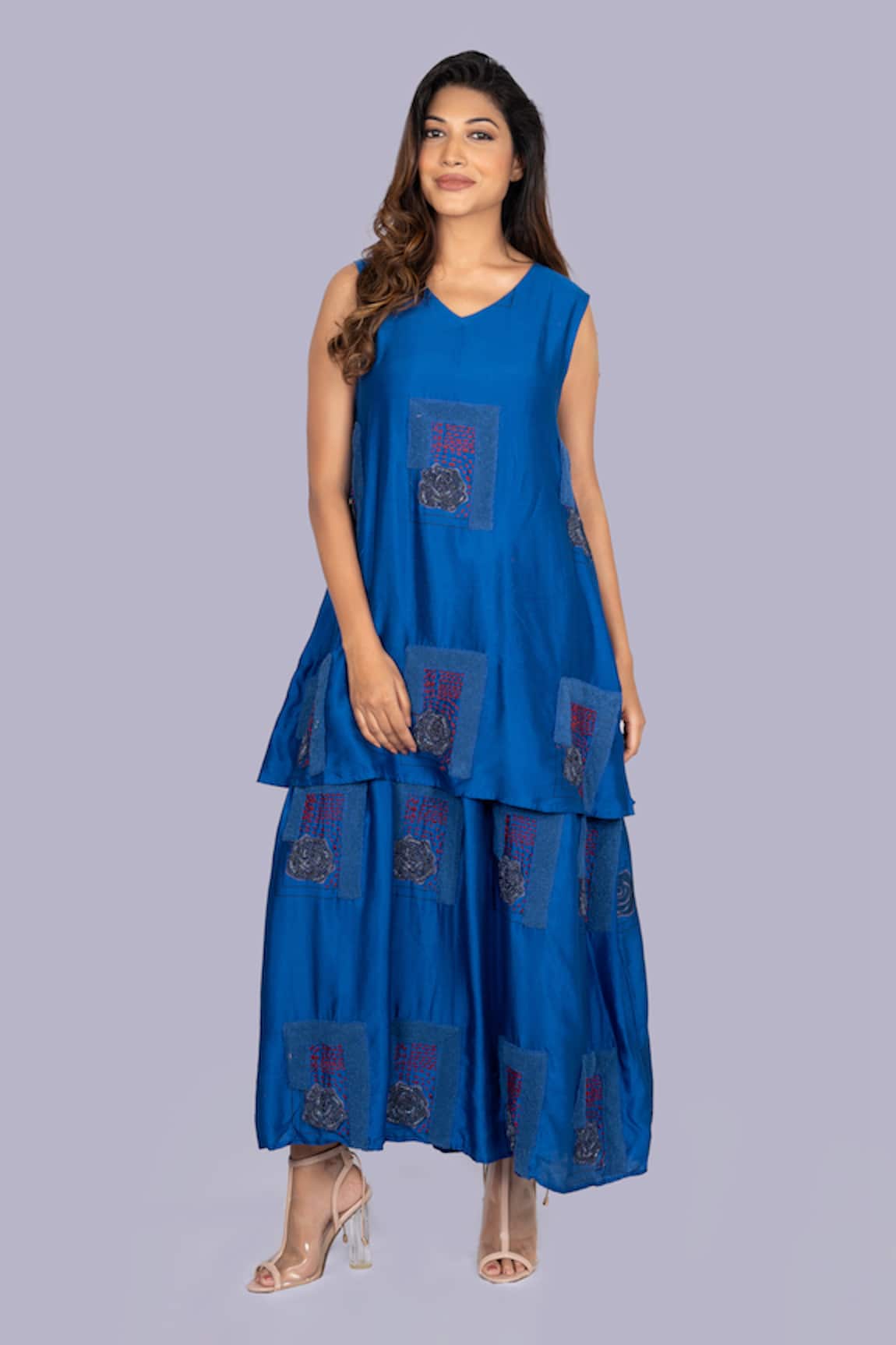 Jajobaa Geometrical Print Layered Dress 