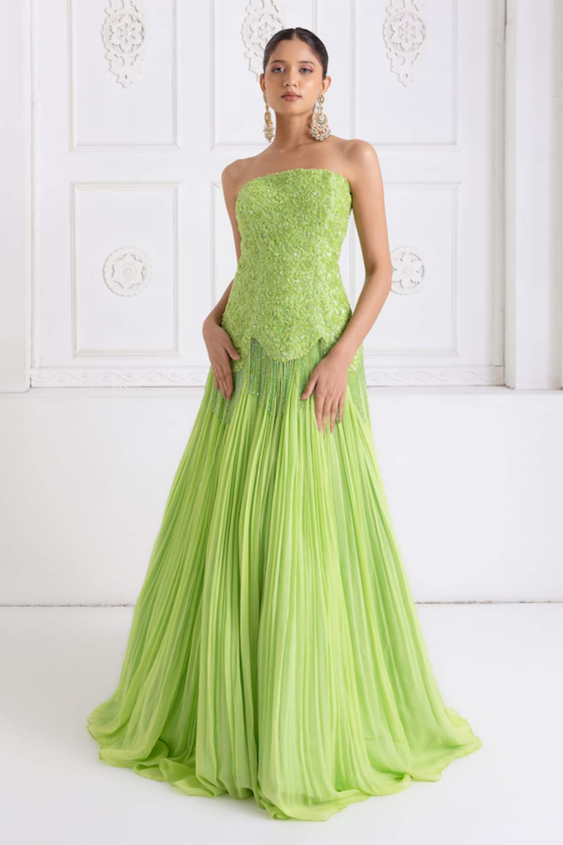 Premya By Manishii Embroidered Corset With Lehenga 
