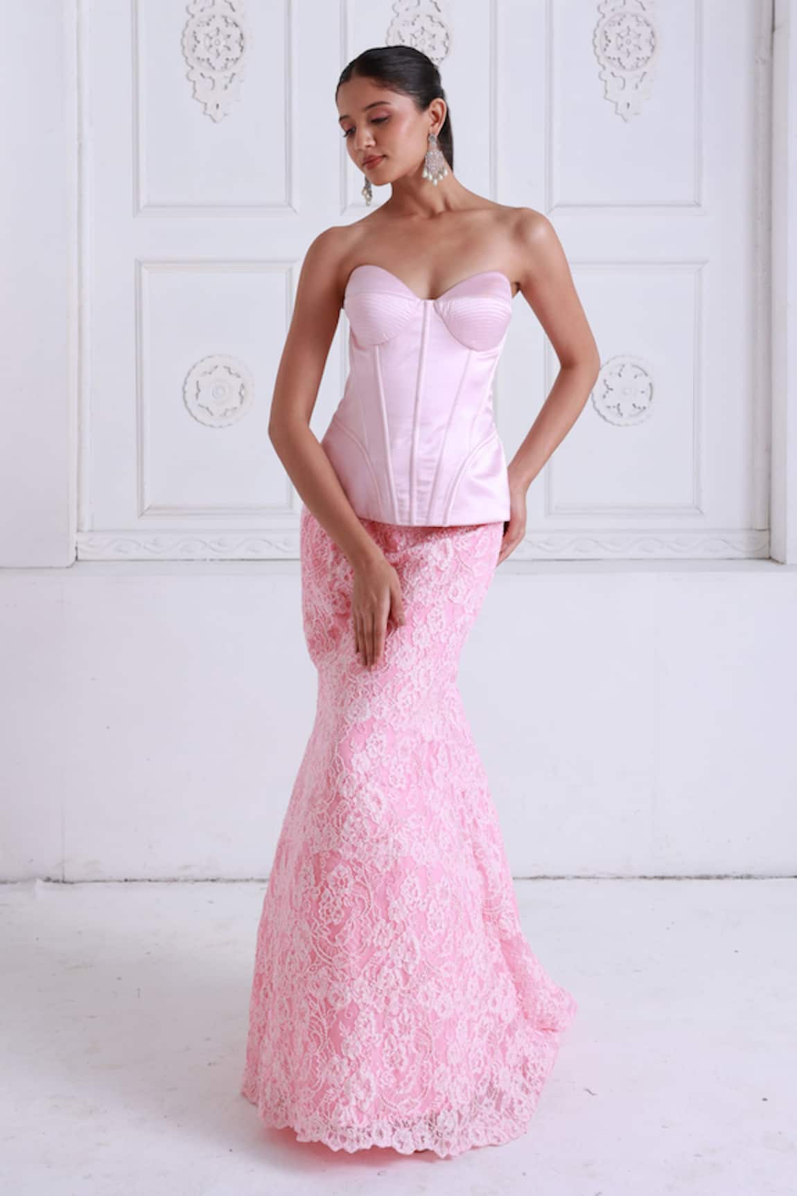 Premya By Manishii Corset With Embroidered Skirt 