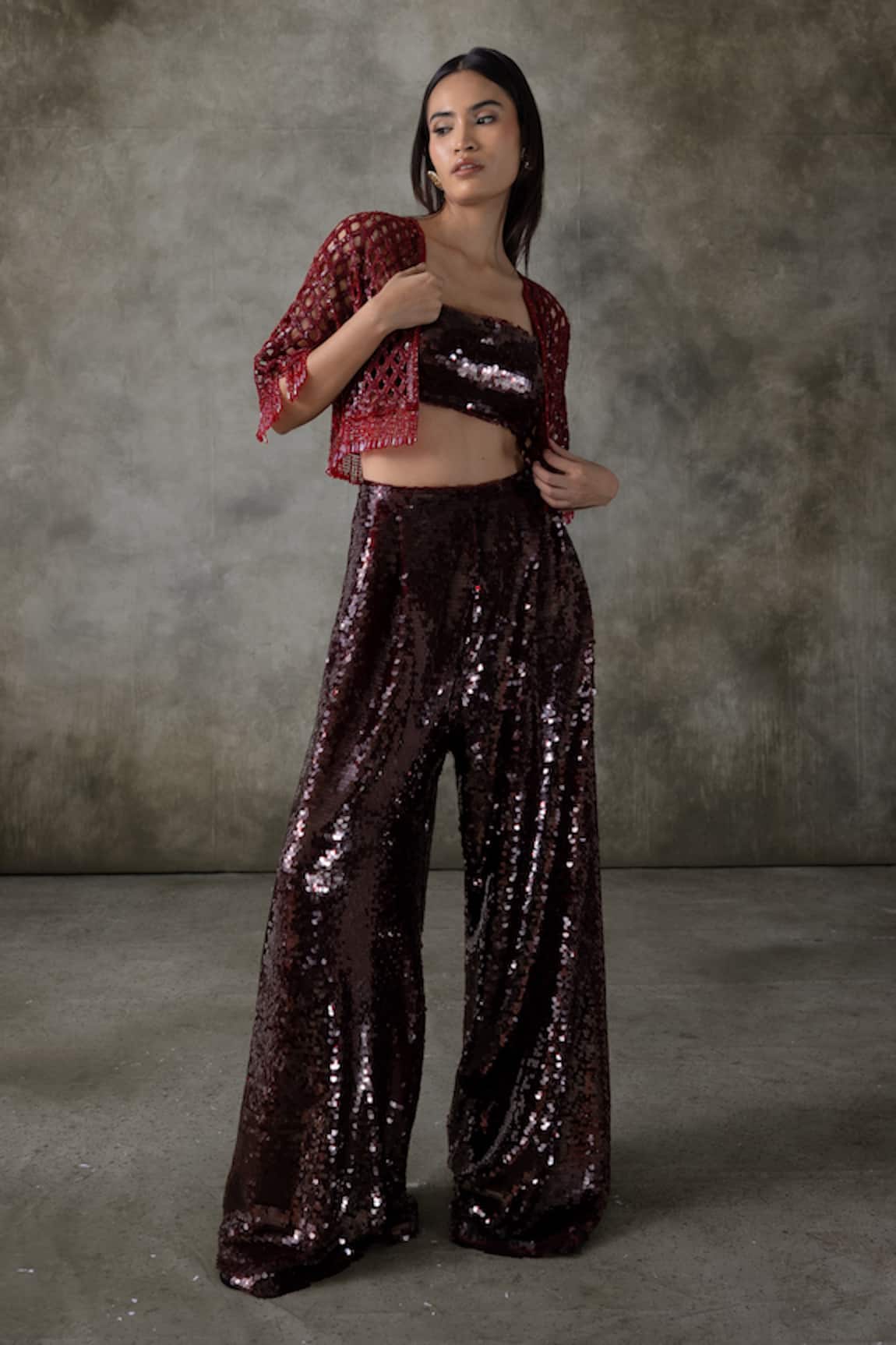 Premya By Manishii Hand Embroidered Jacket Pant Set 