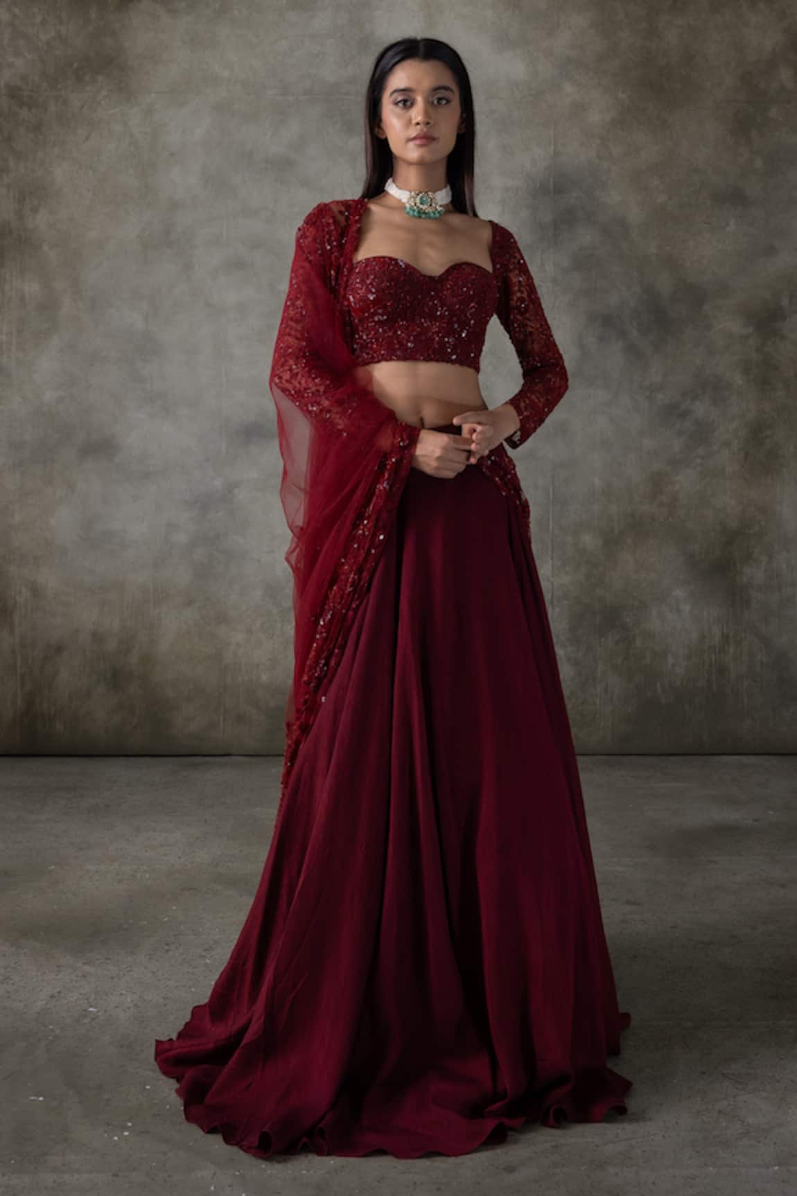 Premya By Manishii Hand Embroidered Lehenga Set 