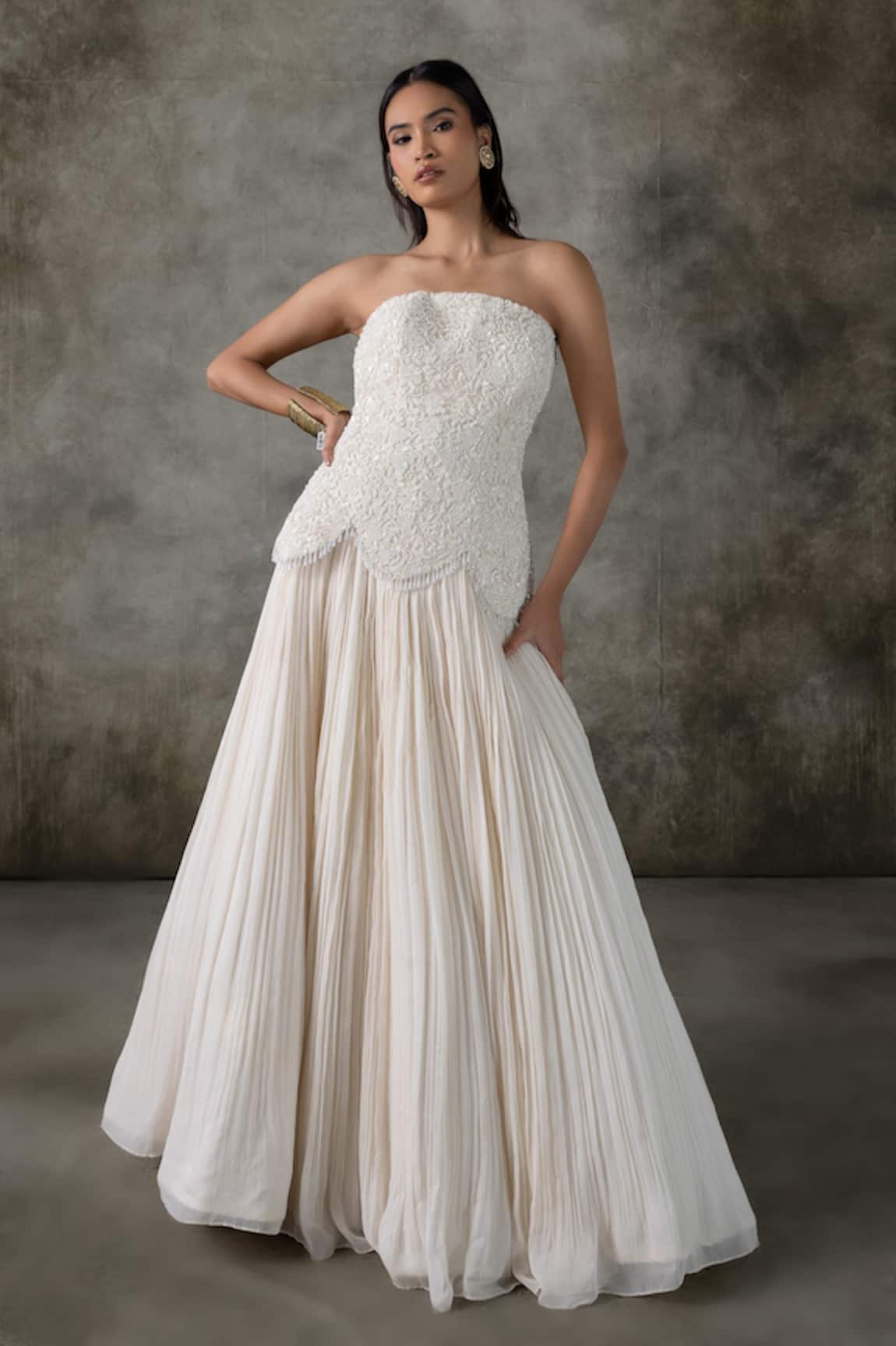 Premya By Manishii Embroidered Corset With Lehenga 
