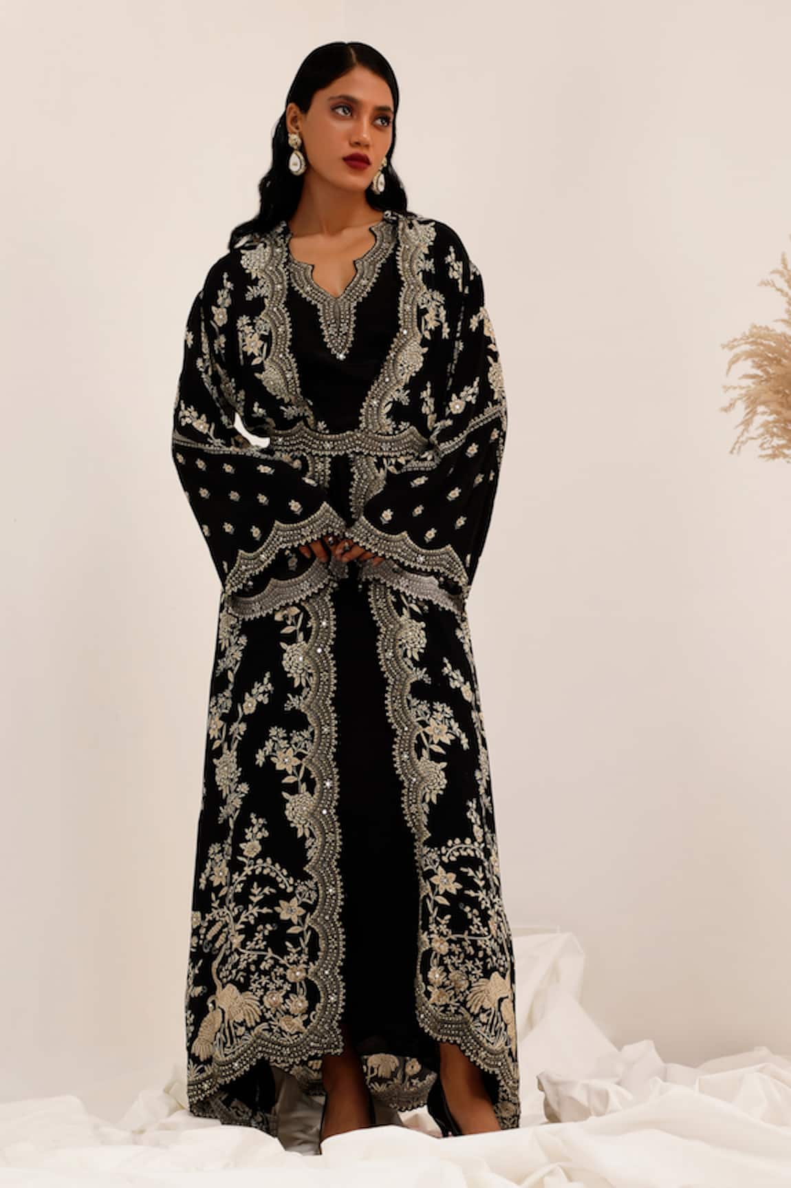 Surkh Syahi Gulshan Long Jacket Set 
