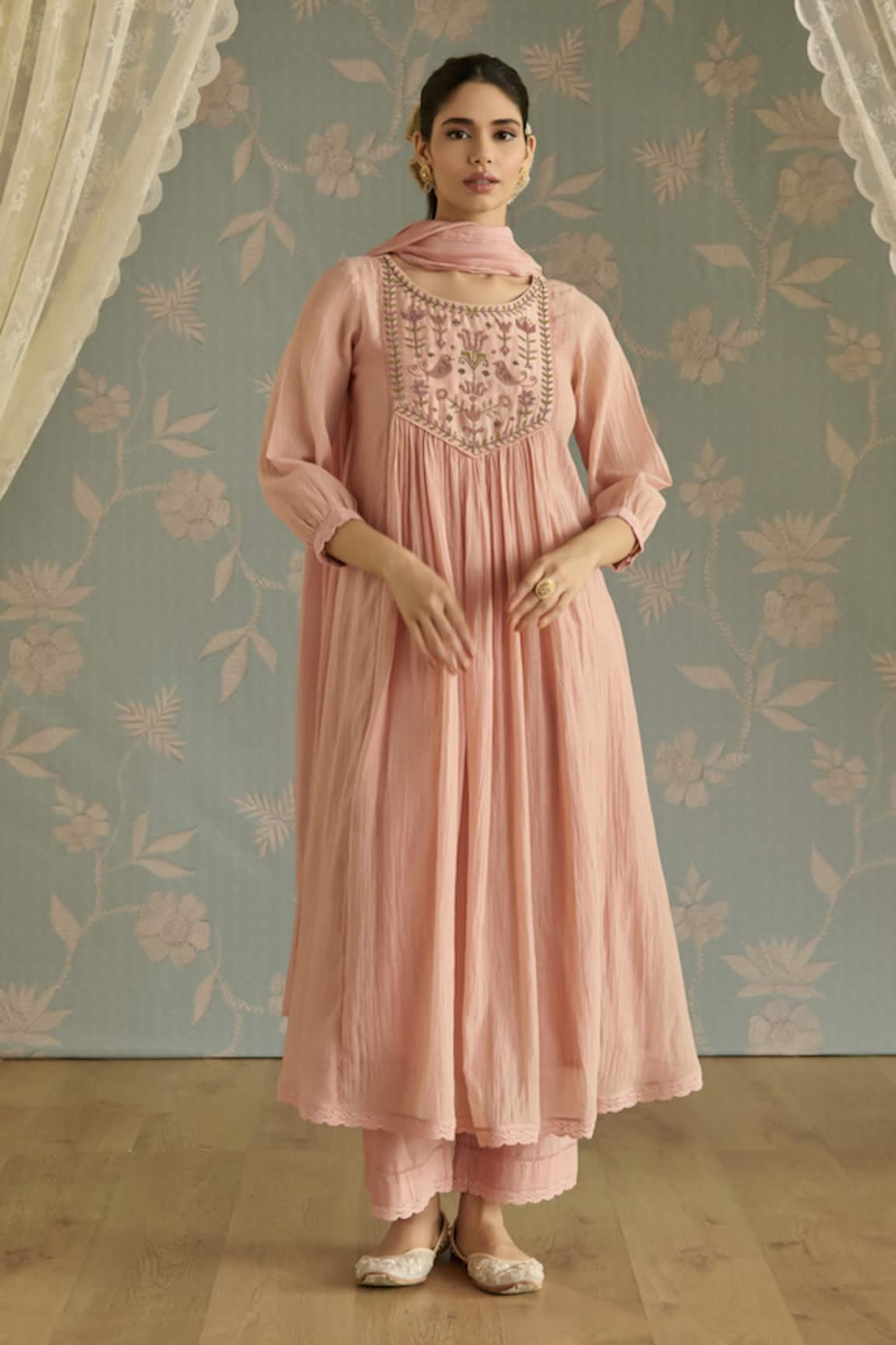 Kritika Dawar Fiza Handwoven Bead Embroidered Kurta Set 