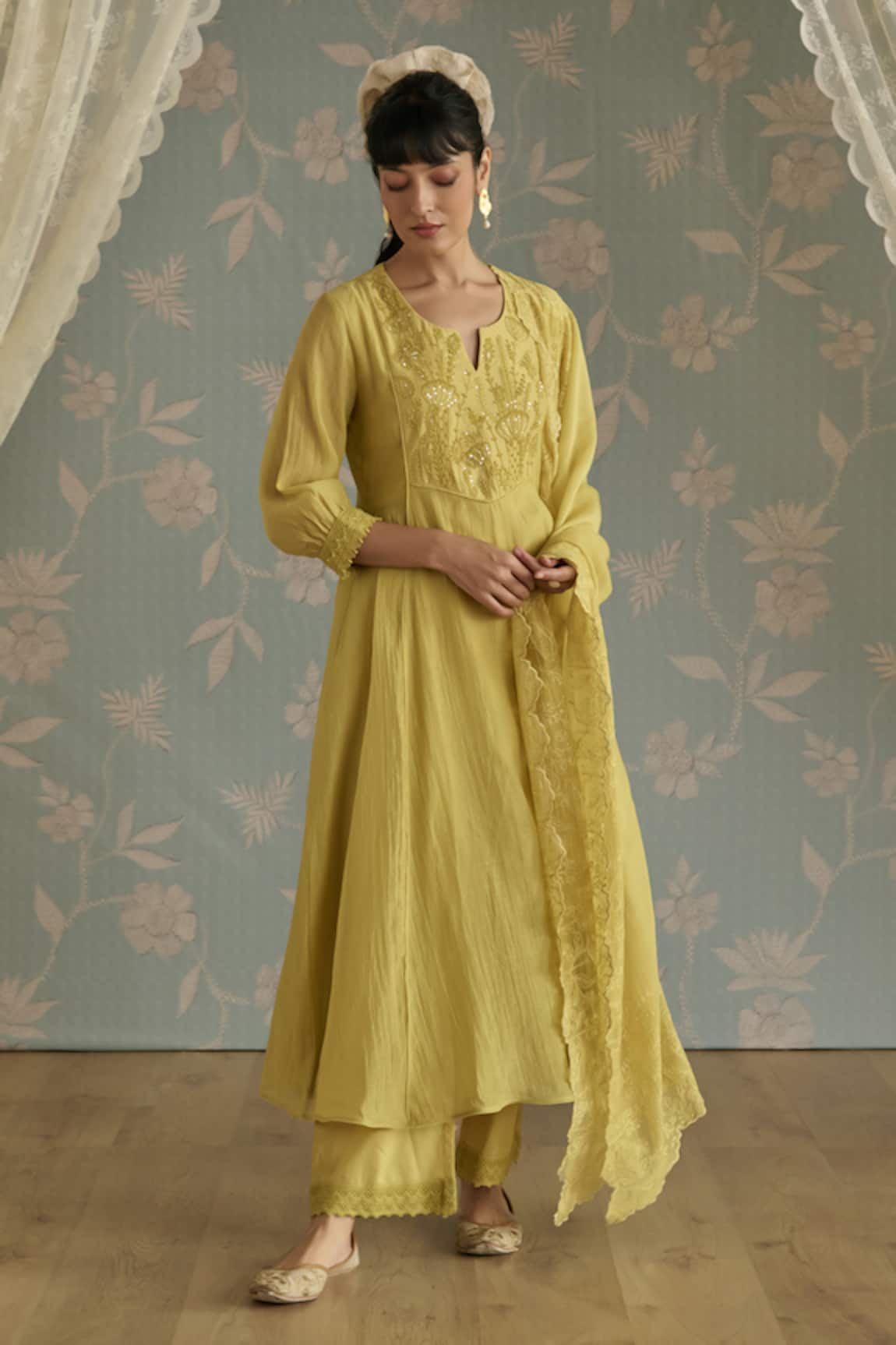 Kritika Dawar Nora Dori Embroidered A-line Kurta Set 