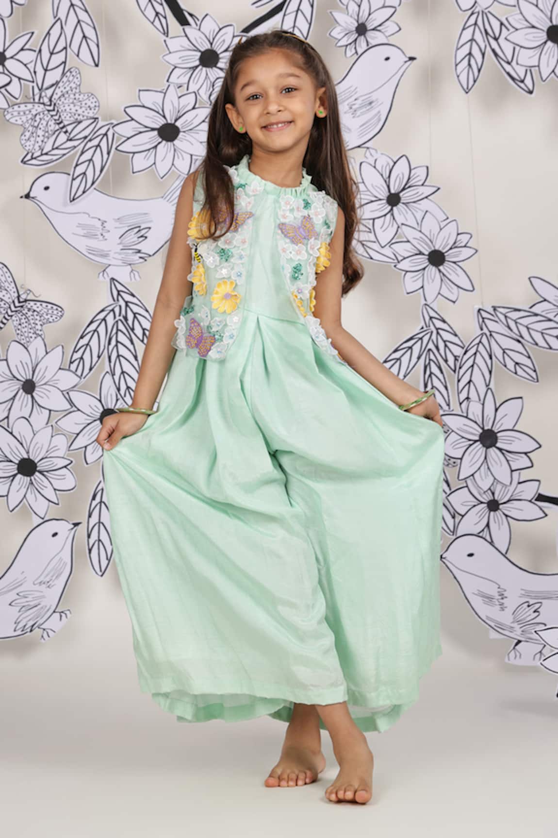 LA Dee DA 3D Floral Embroidered Jumpsuit 