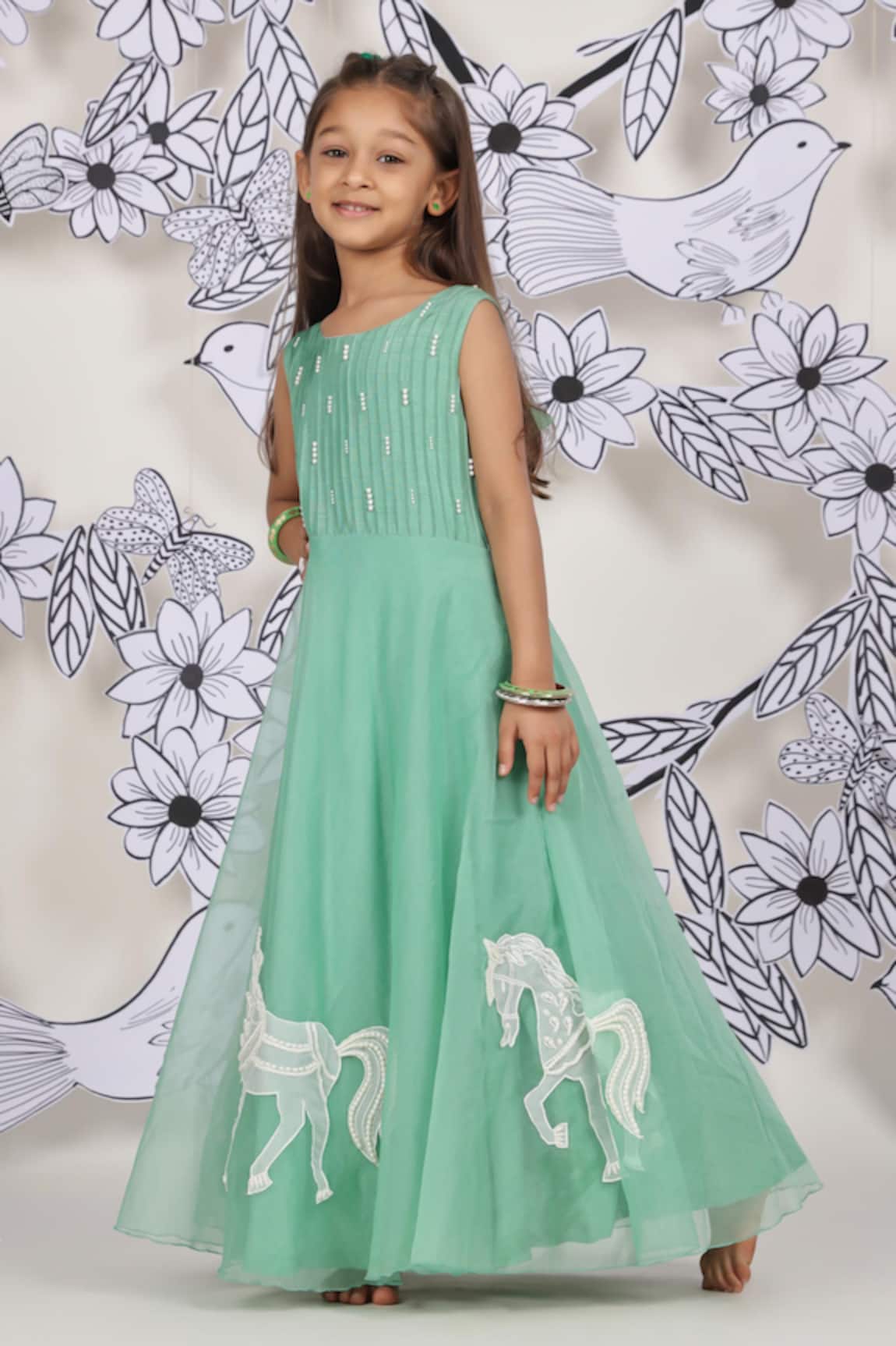 LA Dee DA Horse Parade Embroidered Gown 