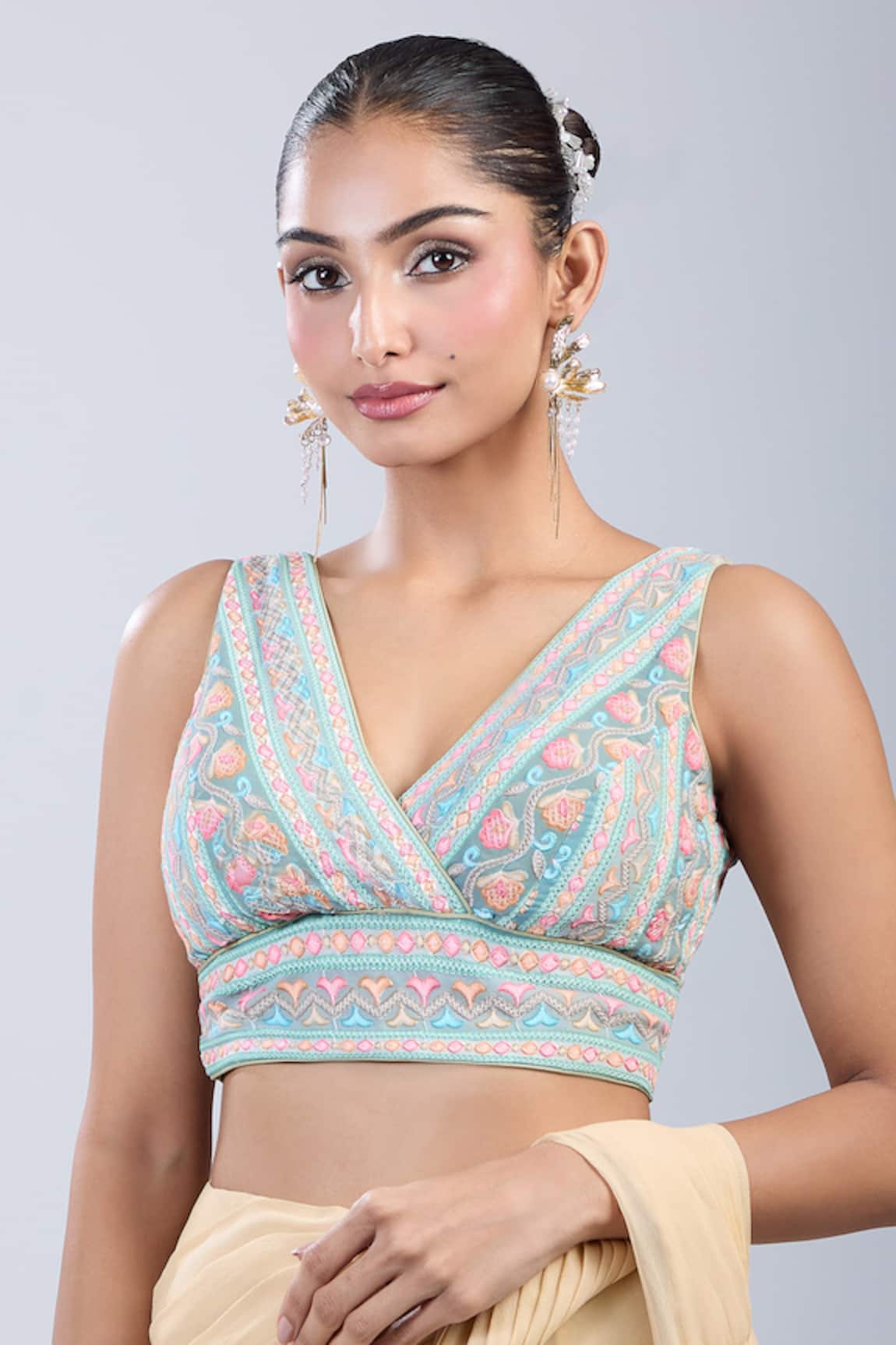 Samyukta Singhania Flower Bloom Pattern Blouse 